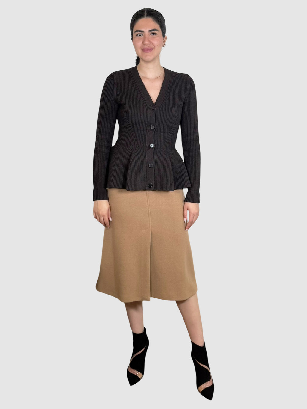 Peplum Wool Cardigan