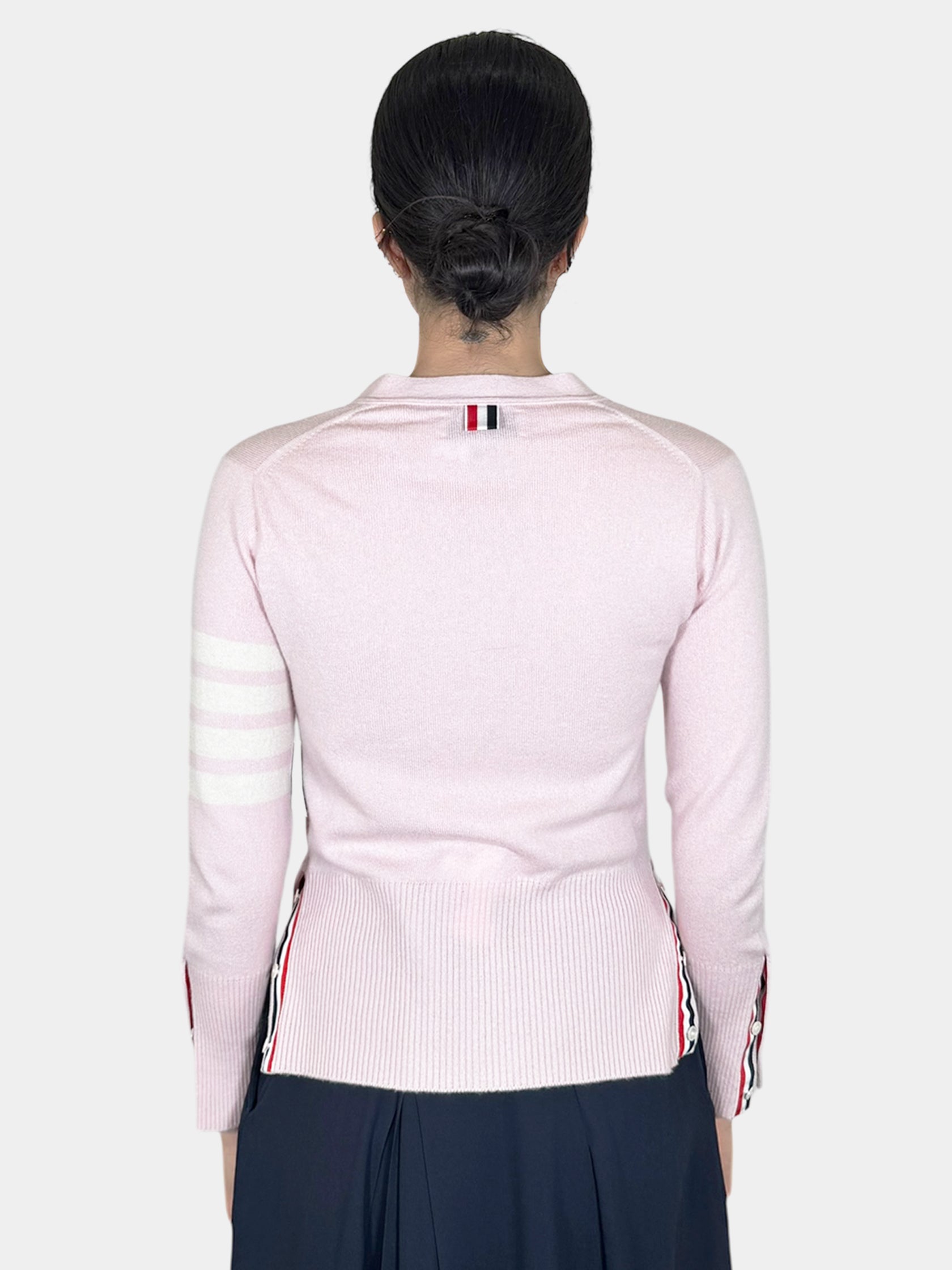 4-Bar V-Neck Cashmere Cardigan - Size 42