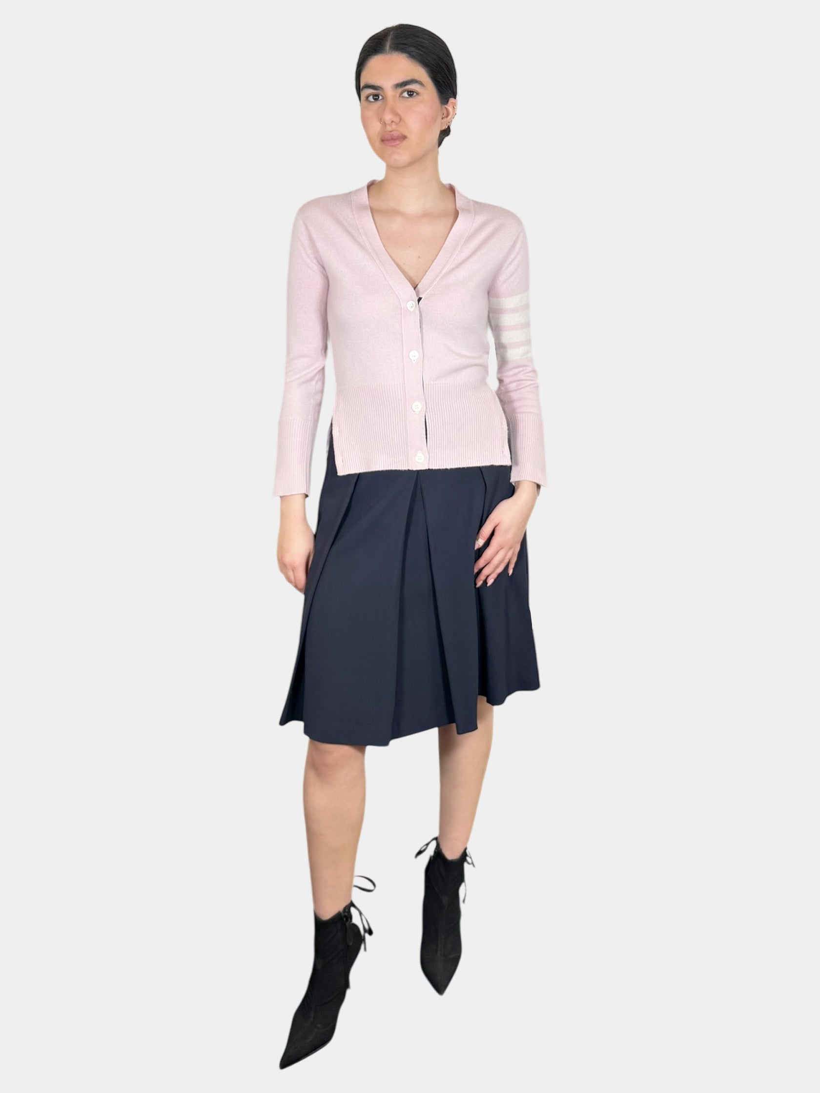 4-Bar V-Neck Cashmere Cardigan - Size 42