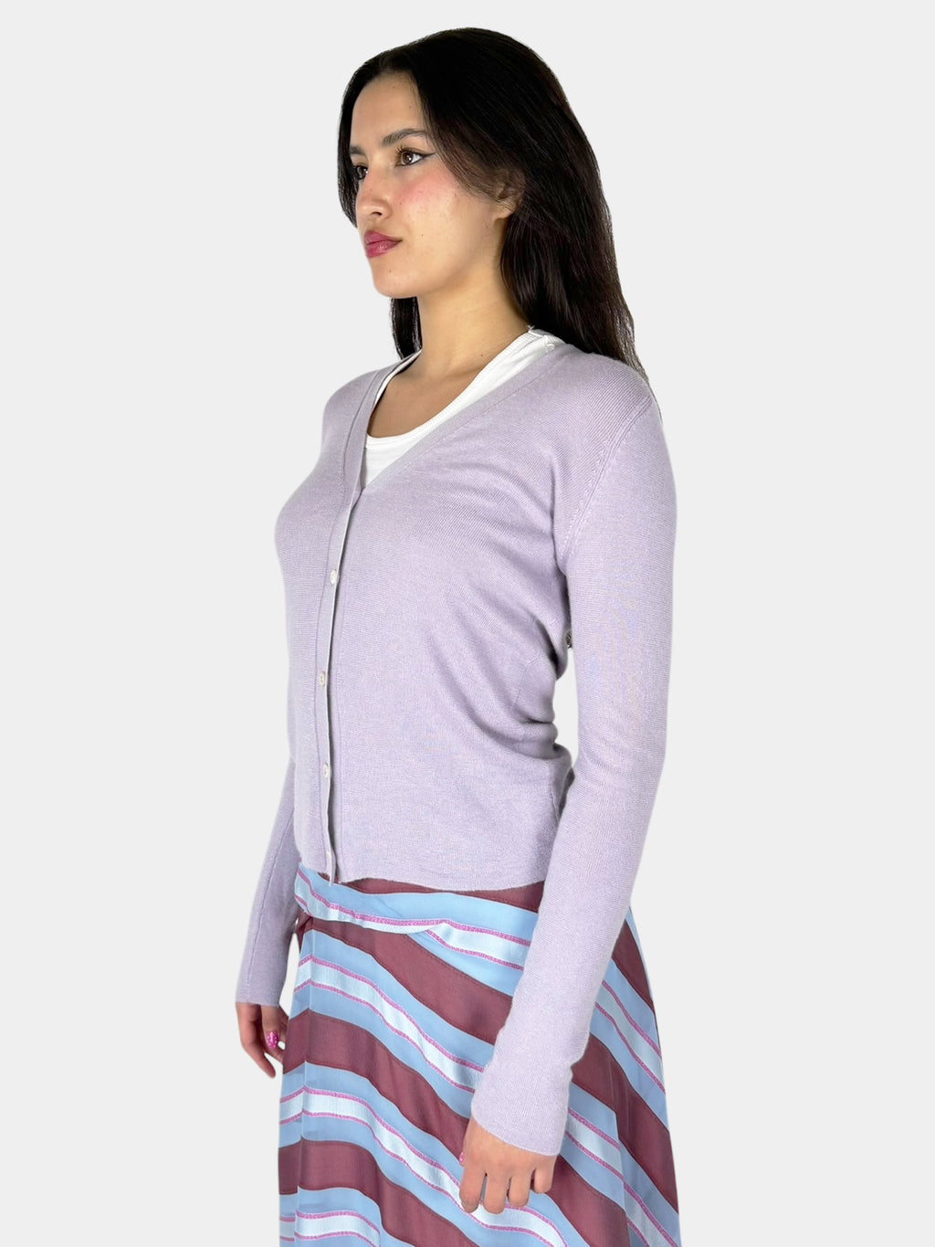 Cashmere Button-Up Cardigan - Size 44