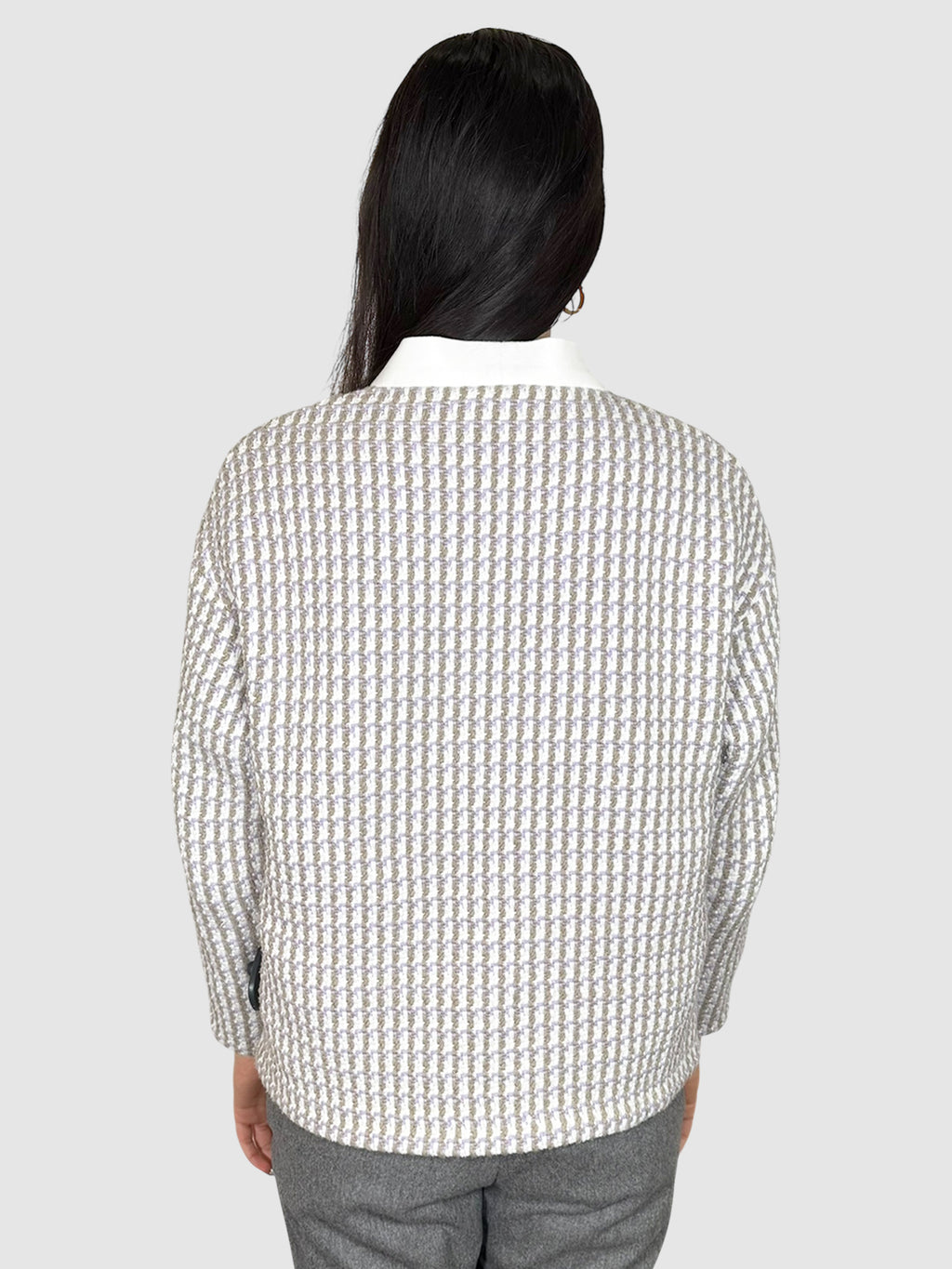 Tweed Button-Up Cardigan