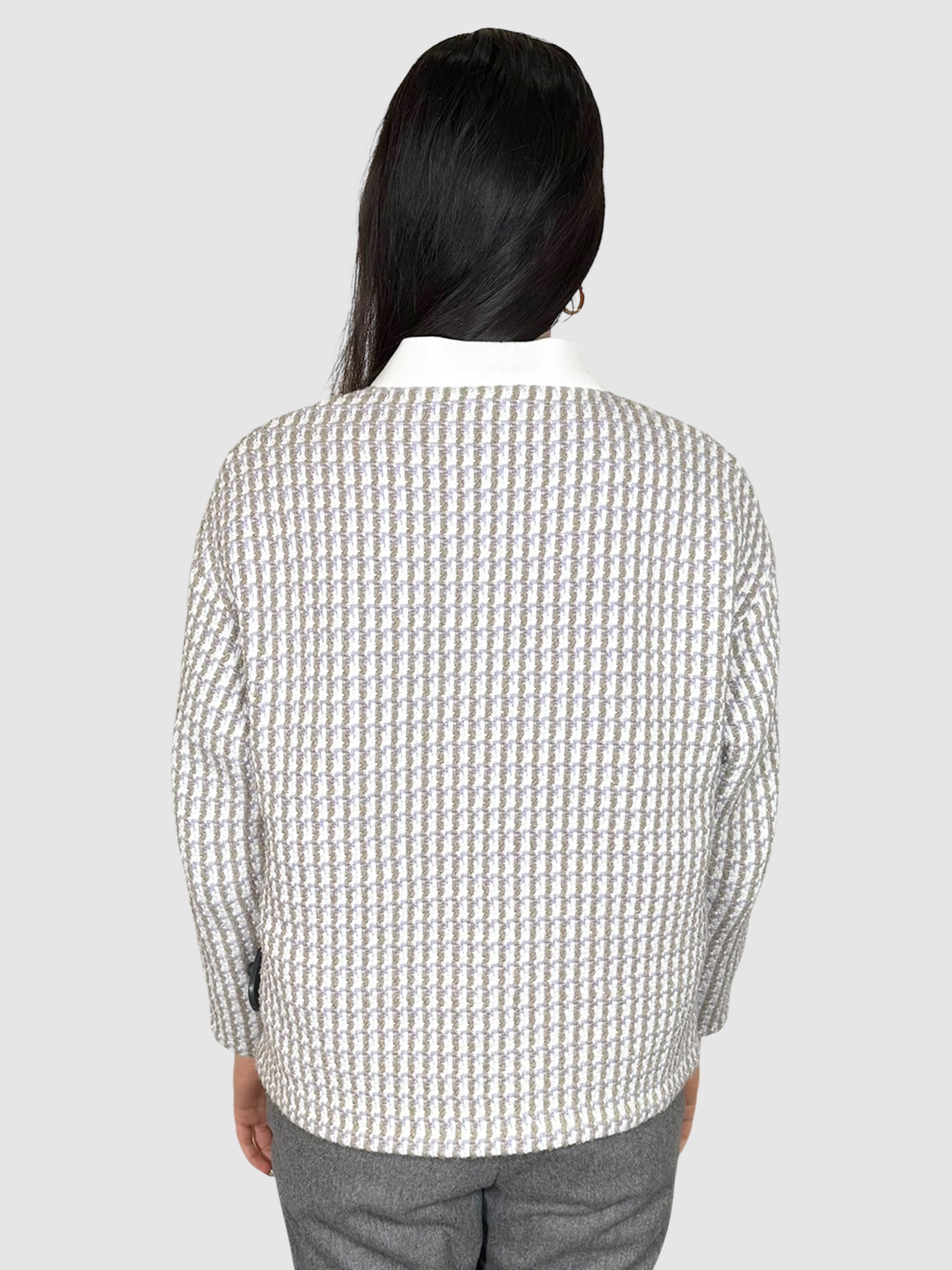 Tweed Button-Up Cardigan
