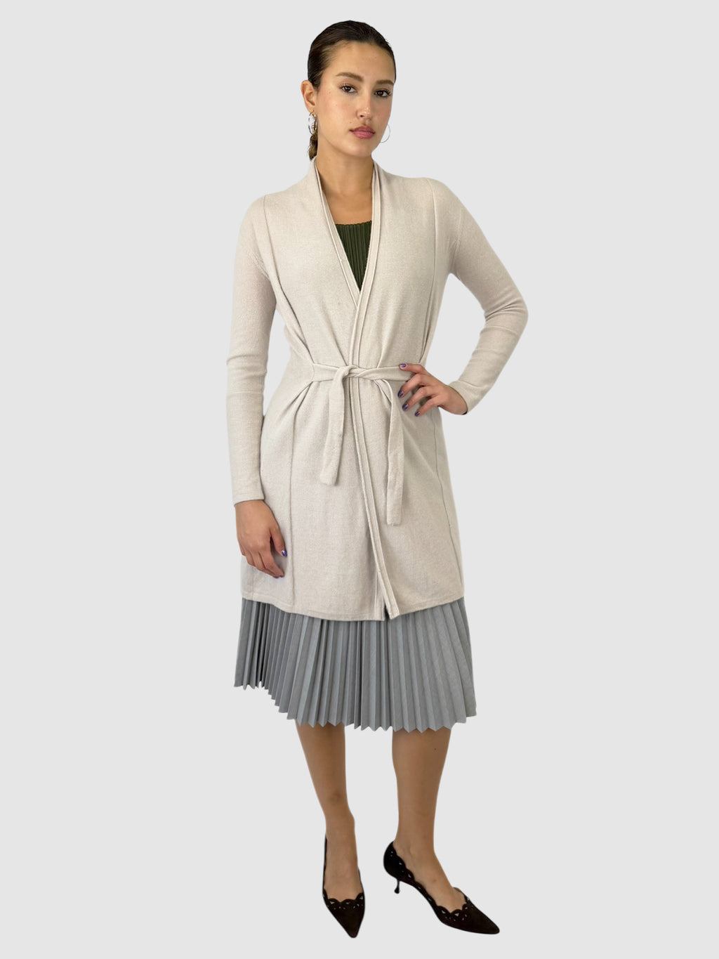 Cashmere Belted Cardigan
