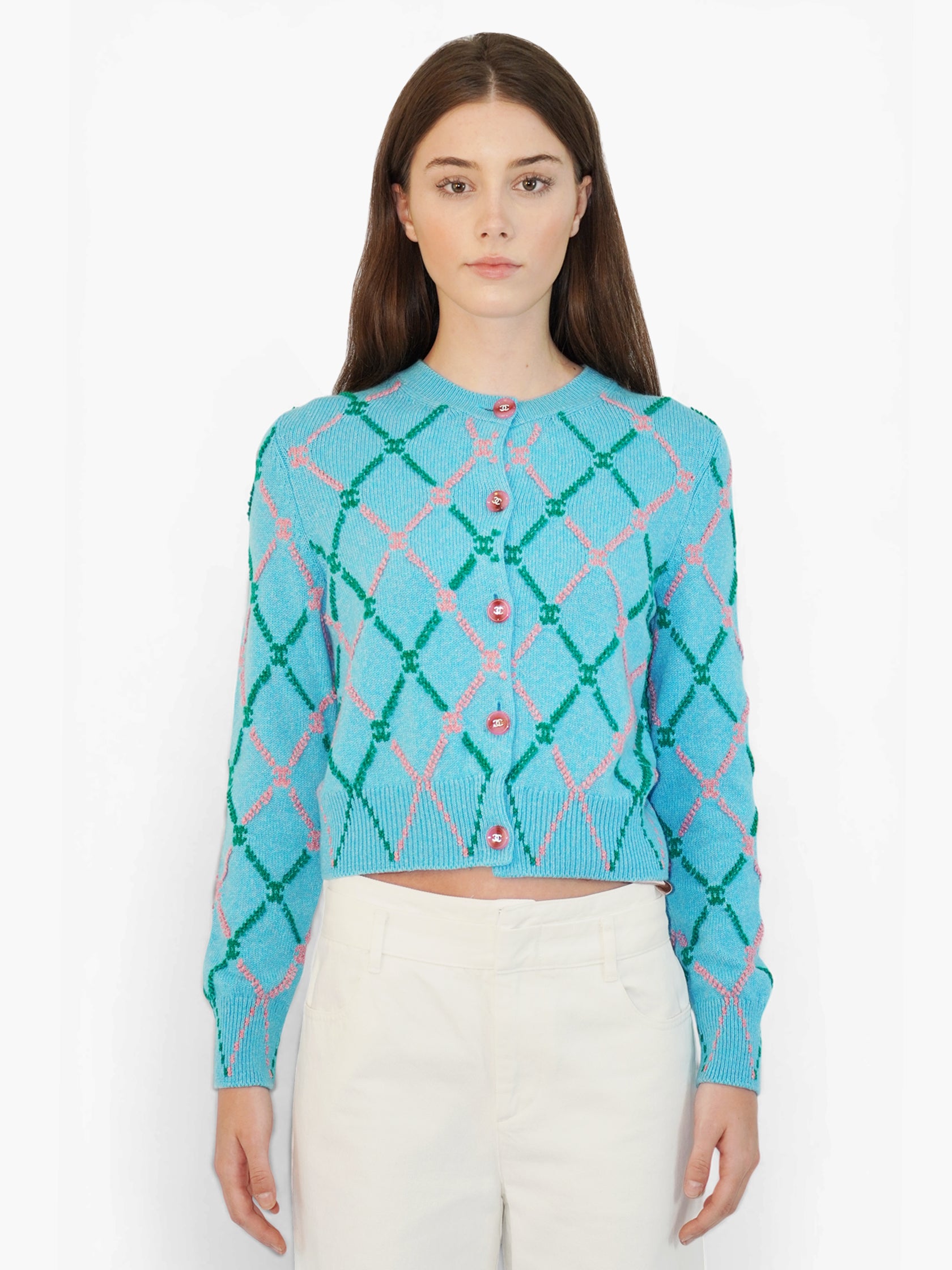 Cashmere Argyle Cardigan