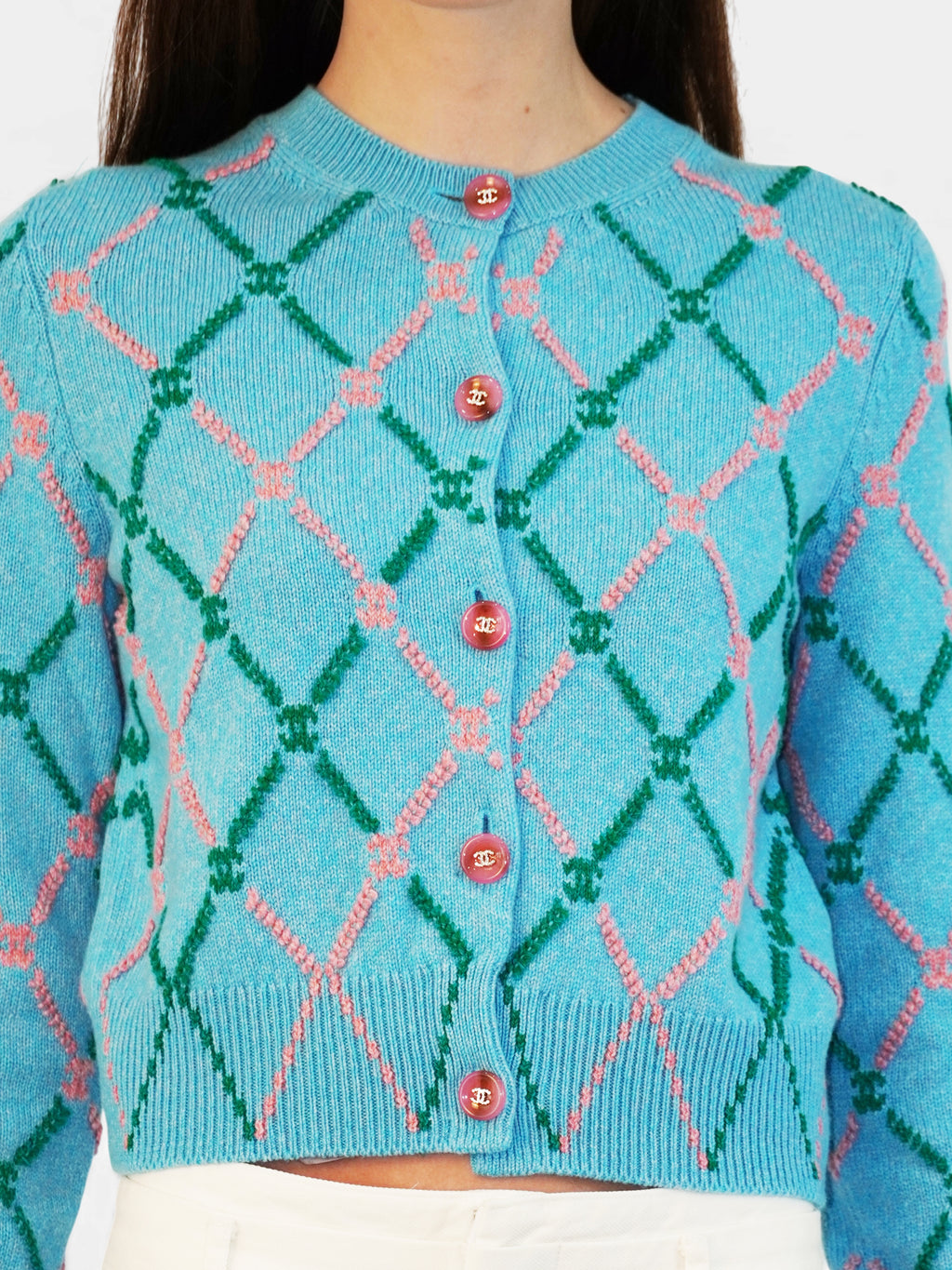 Cashmere Argyle Cardigan
