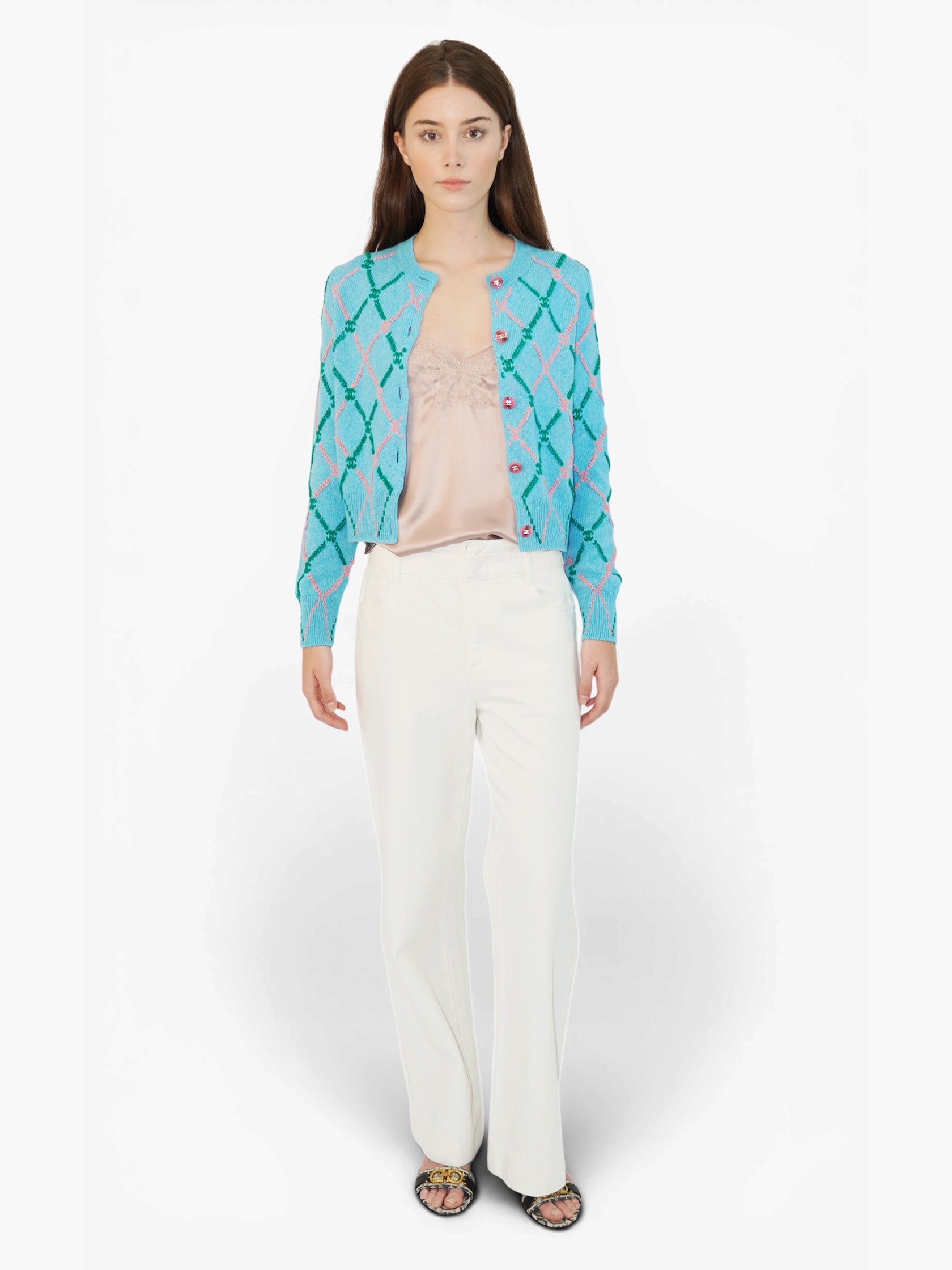 Cashmere Argyle Cardigan