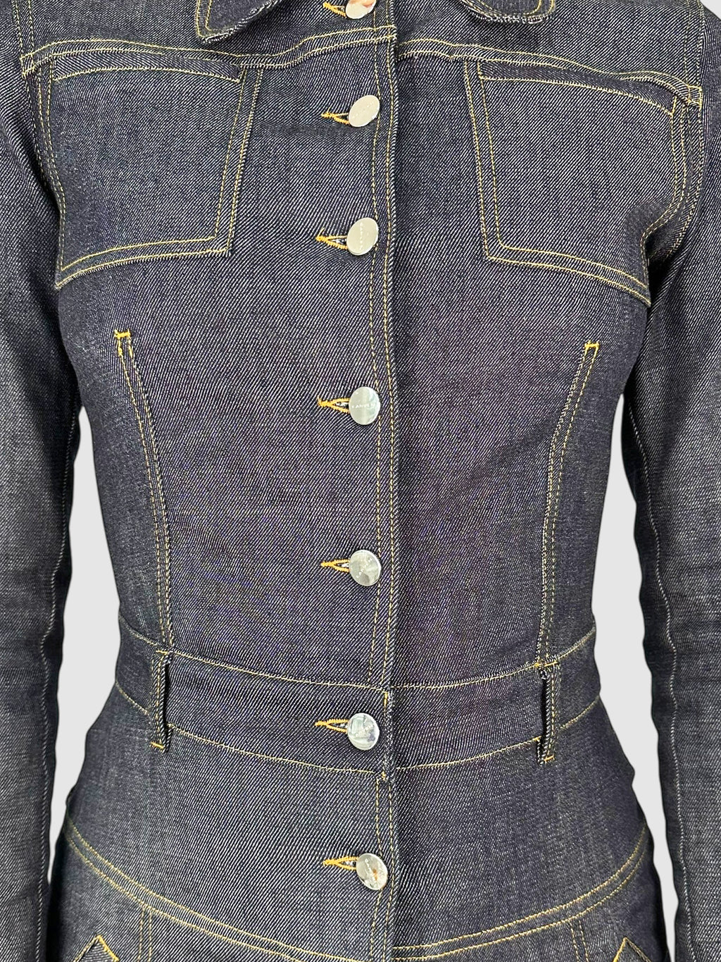 Denim Button-Up Dress - Size 38