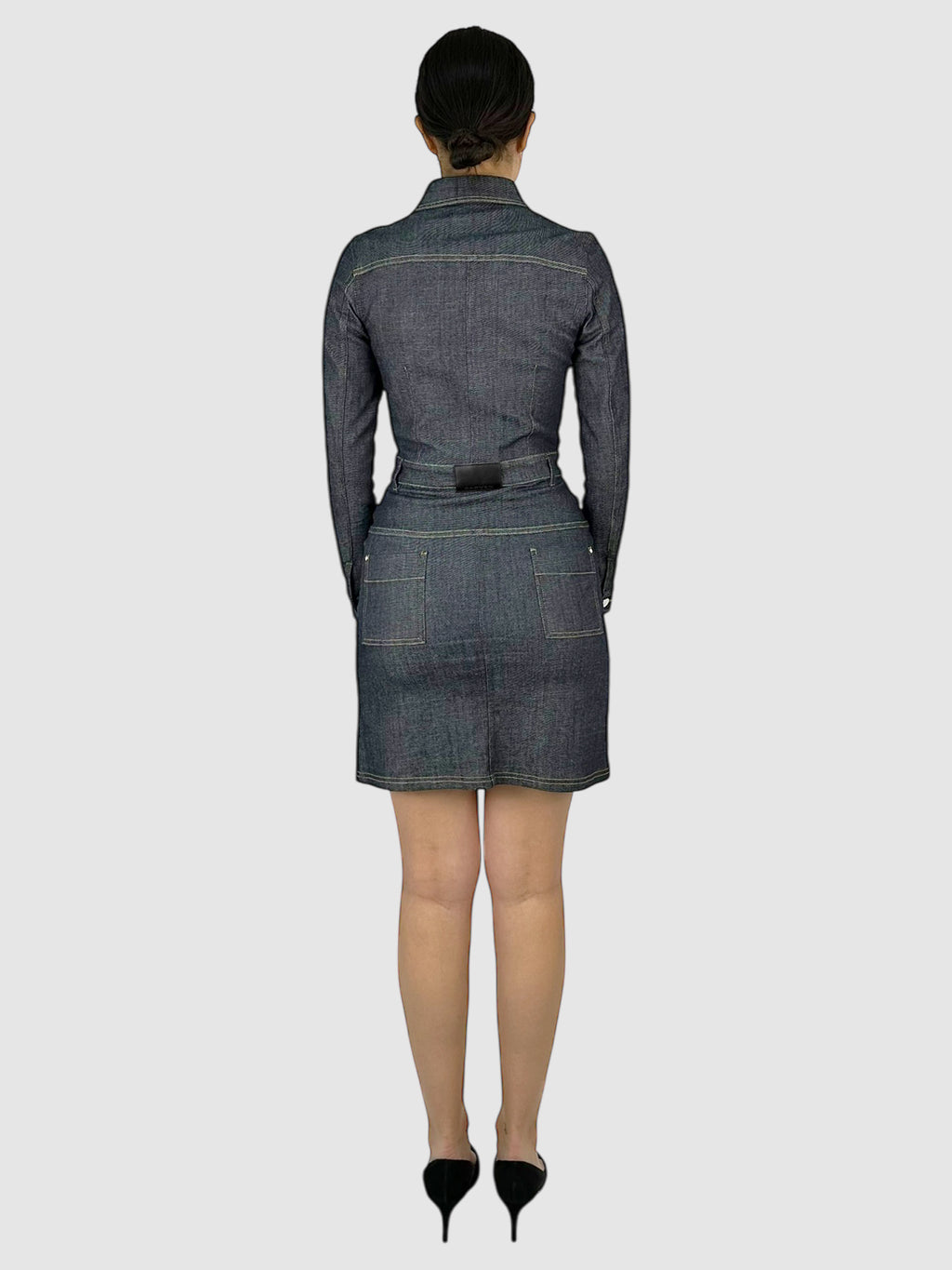 Denim Button-Up Dress - Size 38