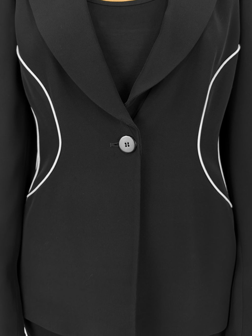 Contrast Piped Blazer