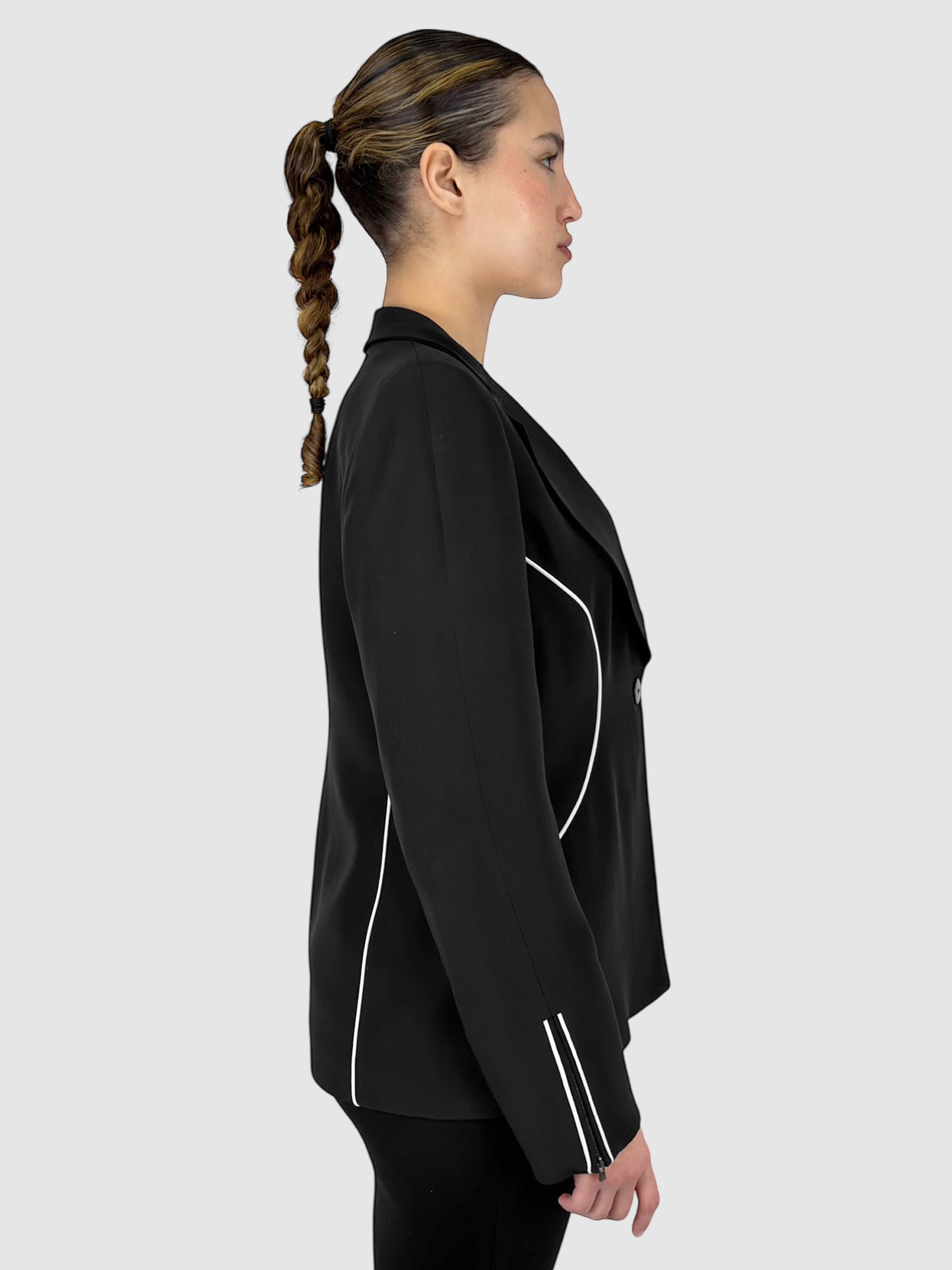 Contrast Piped Blazer