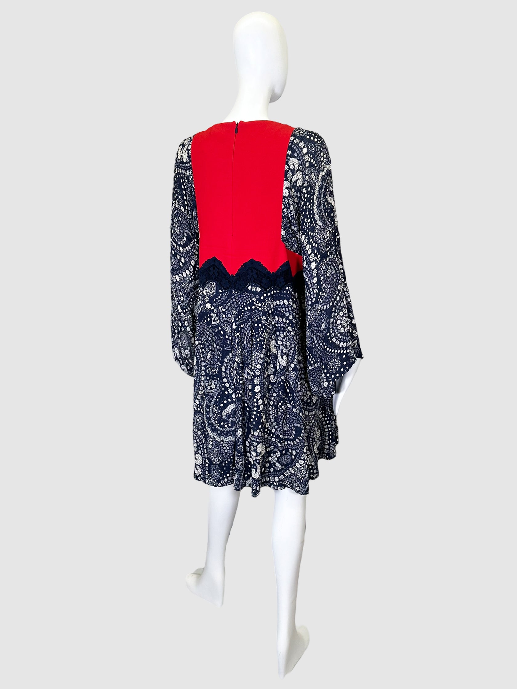 Chloe Floral Lace Accent Dress - Size 40