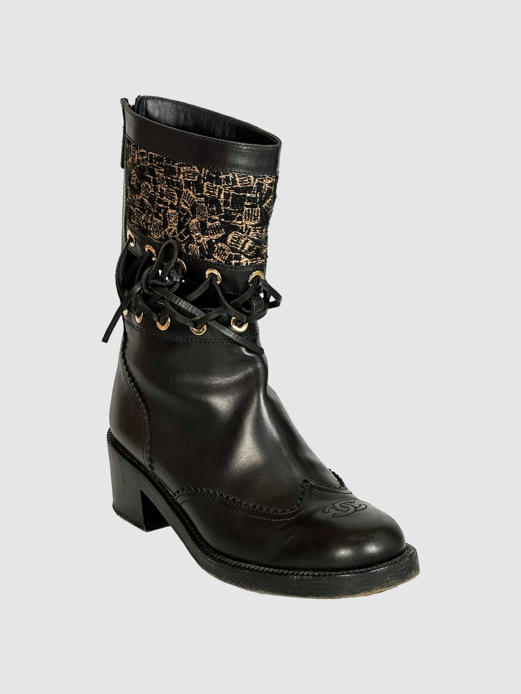 Interlocking CC Logo Combat Boots - Size 40