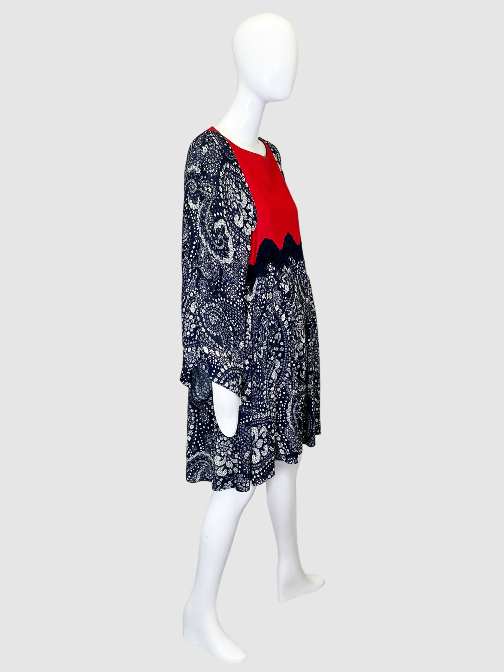 Chloe Floral Lace Accent Dress - Size 40