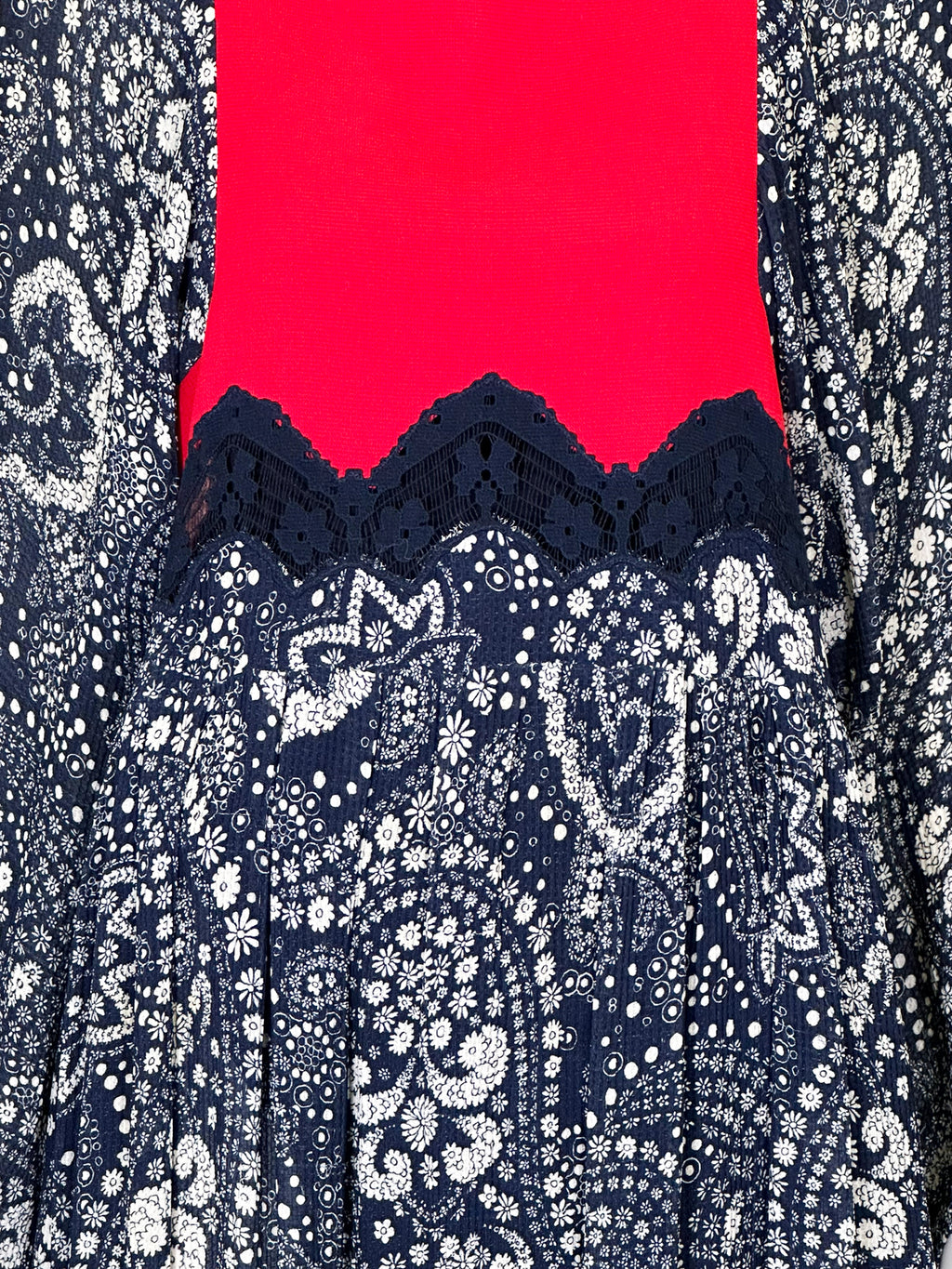 Chloe Floral Lace Accent Dress - Size 40