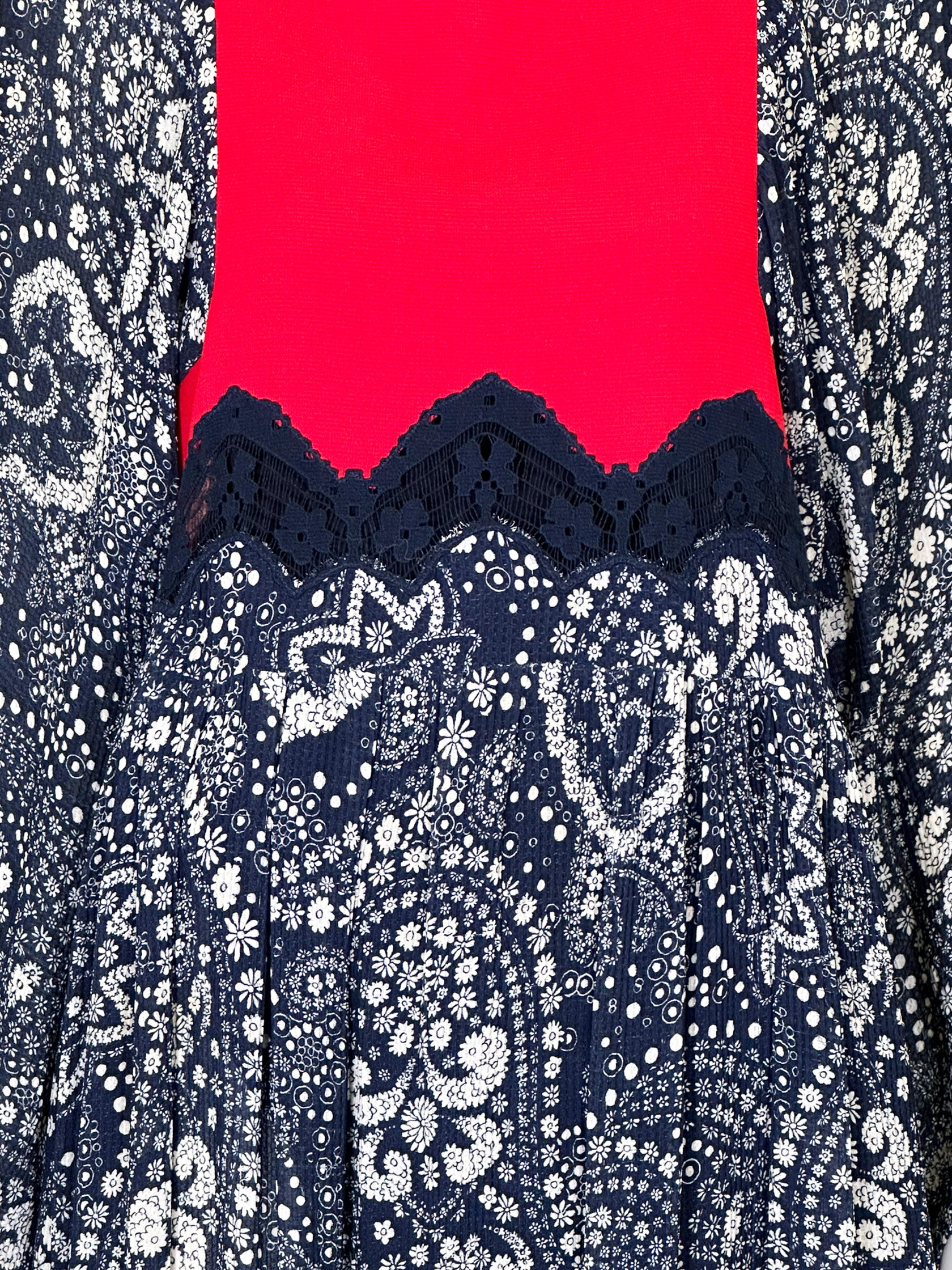 Chloe Floral Lace Accent Dress - Size 40