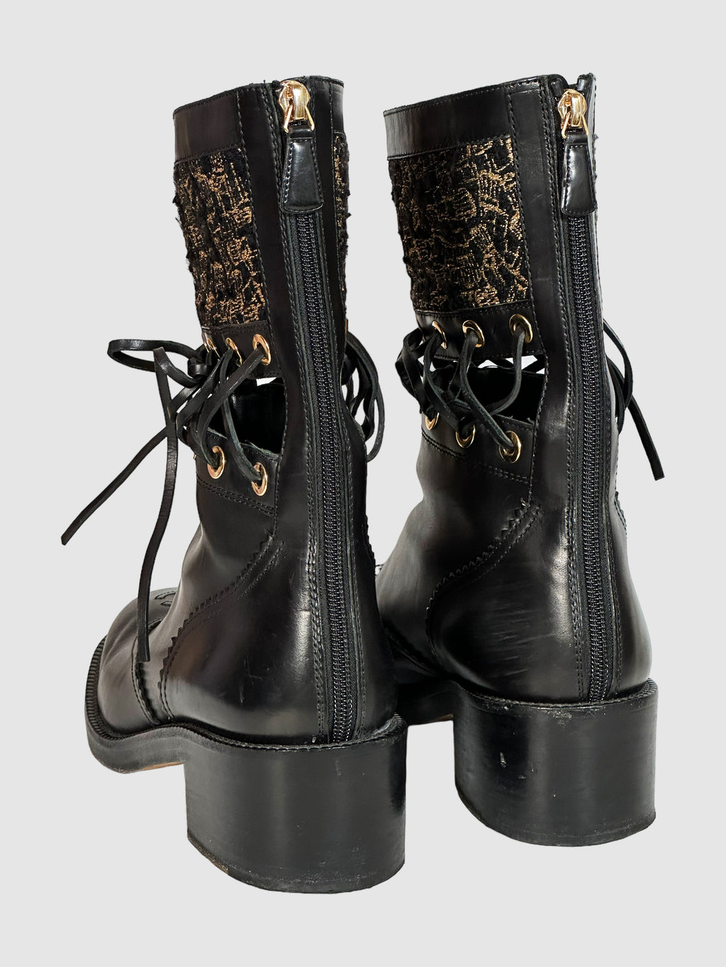 Interlocking CC Logo Combat Boots - Size 40