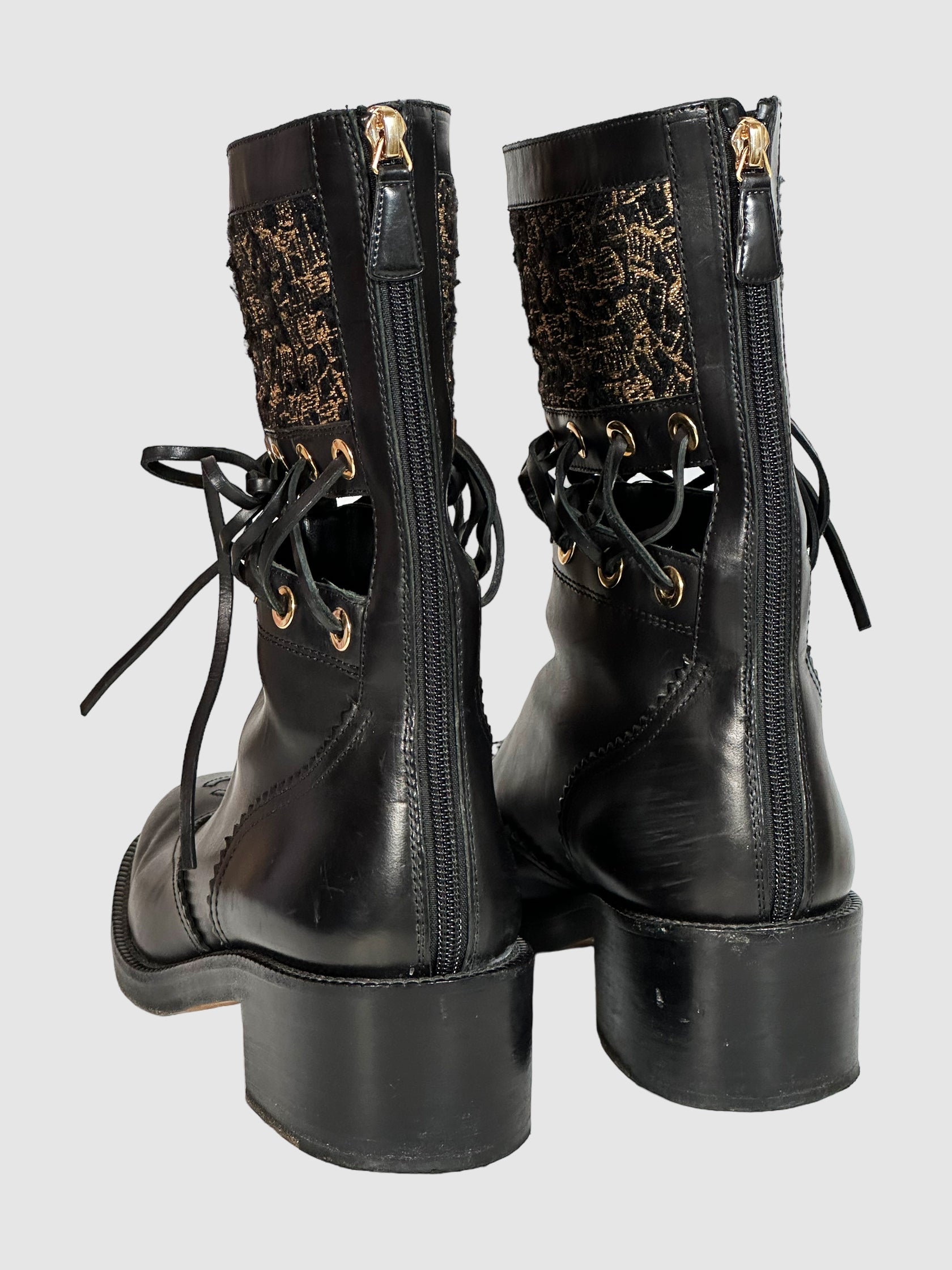 Interlocking CC Logo Combat Boots - Size 40