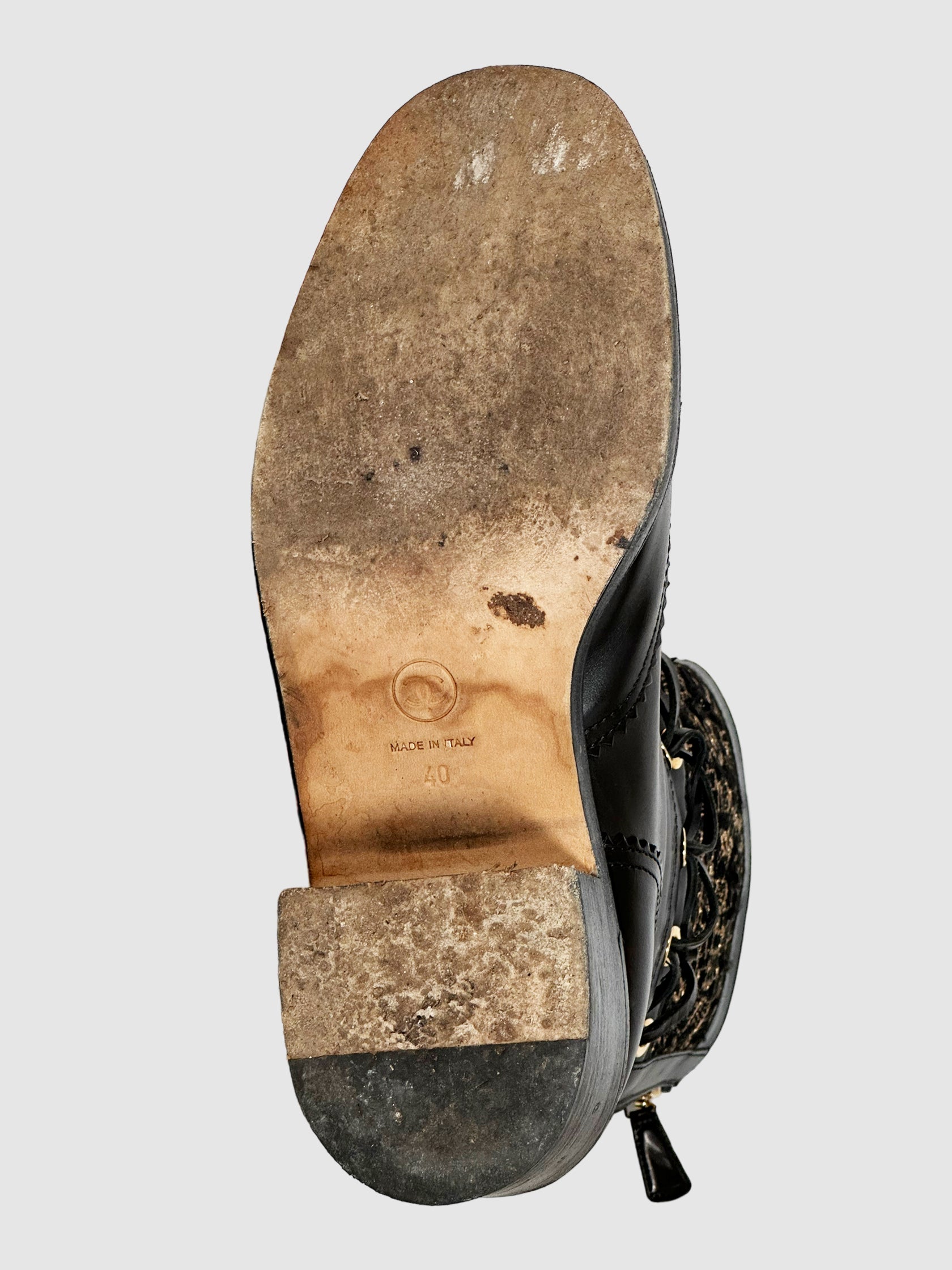 Interlocking CC Logo Combat Boots - Size 40