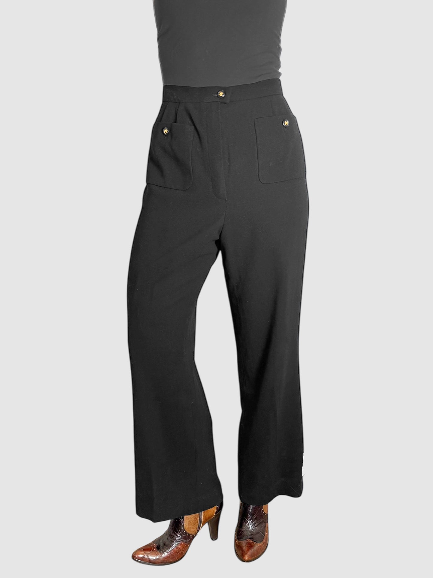 Wide Leg CC Button Pants - Size 42