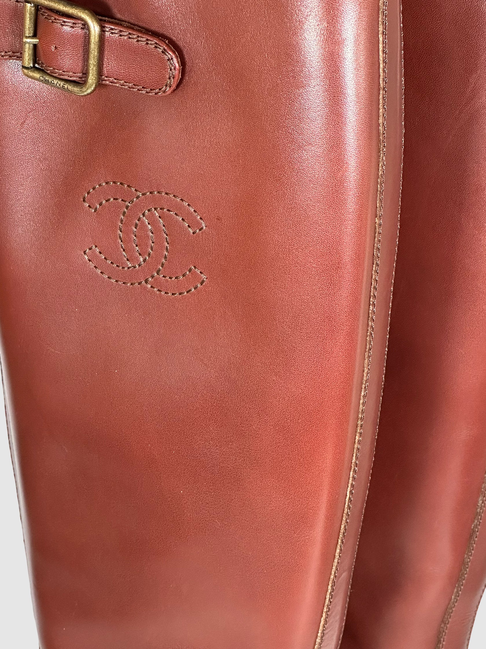 Interlocking CC Logo Riding Boots - Size 39.5