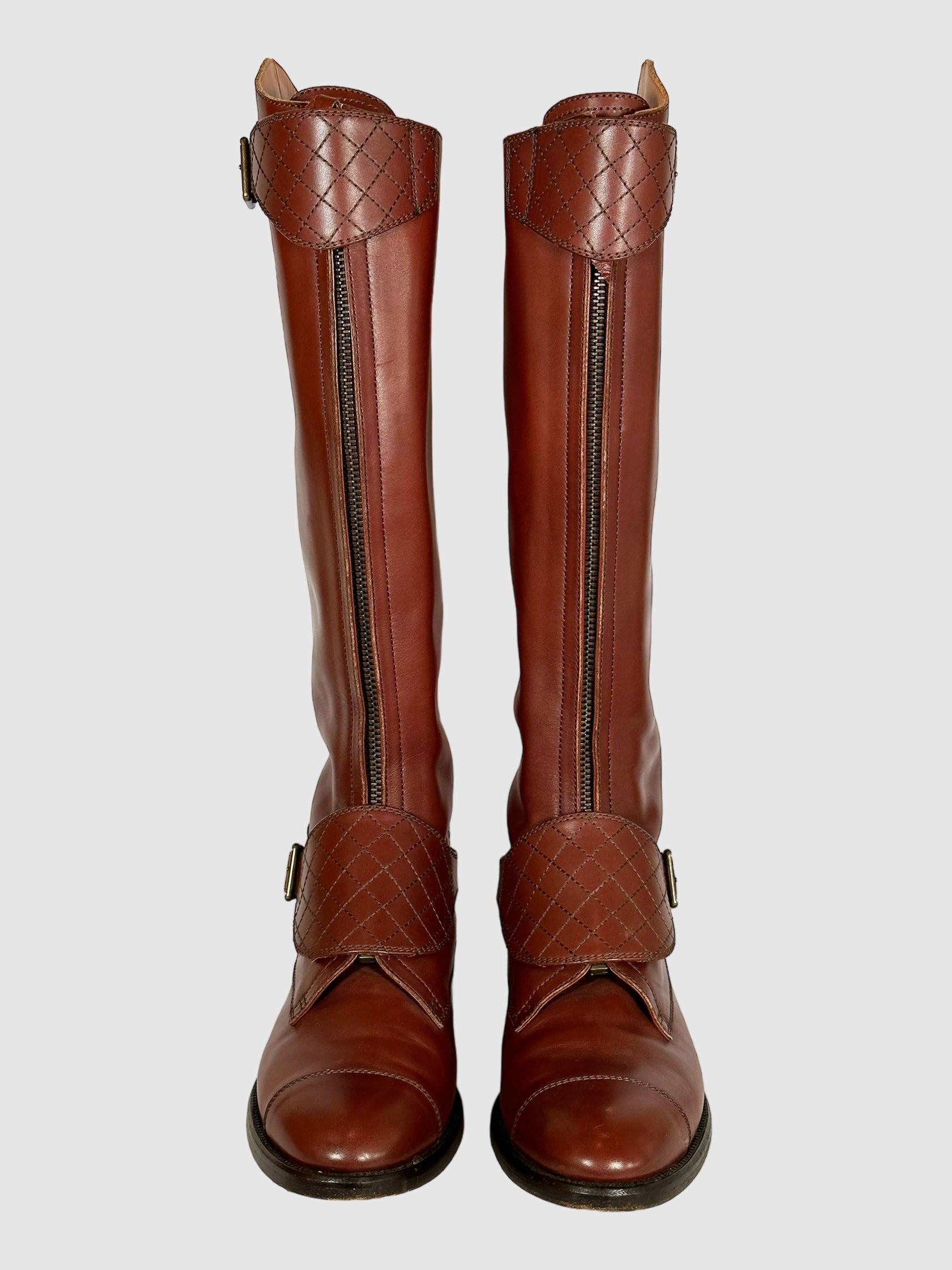 Interlocking CC Logo Riding Boots - Size 39.5