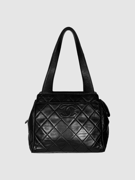 Chanel Diamond-Quilted CC Stitch Mini Tote Bag luxury designer resale consignment secondhand vintage