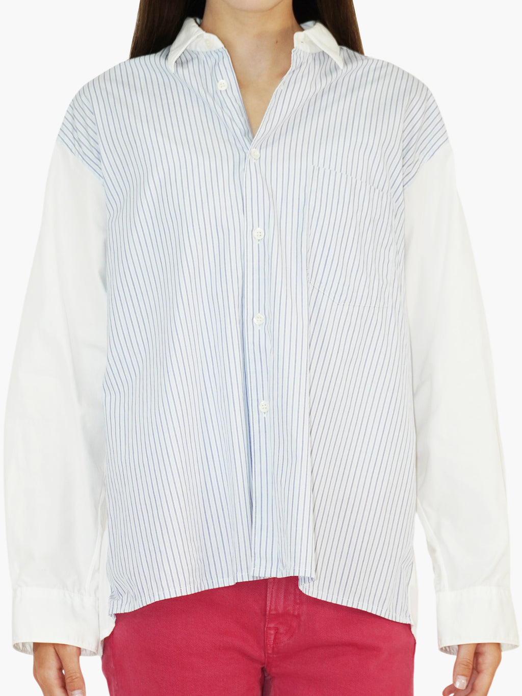 Pinstripe Button-Up Top