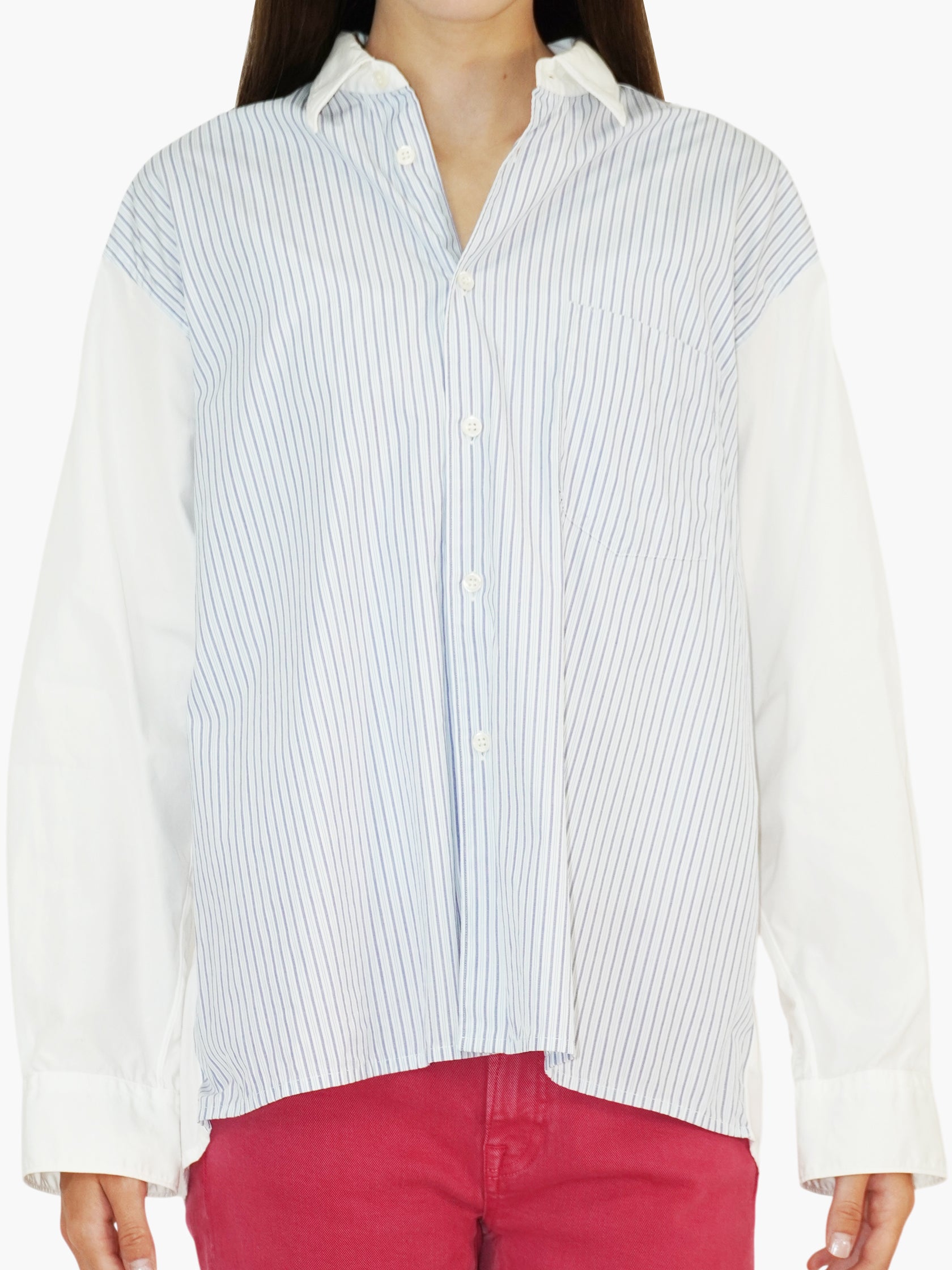 Pinstripe Button-Up Top