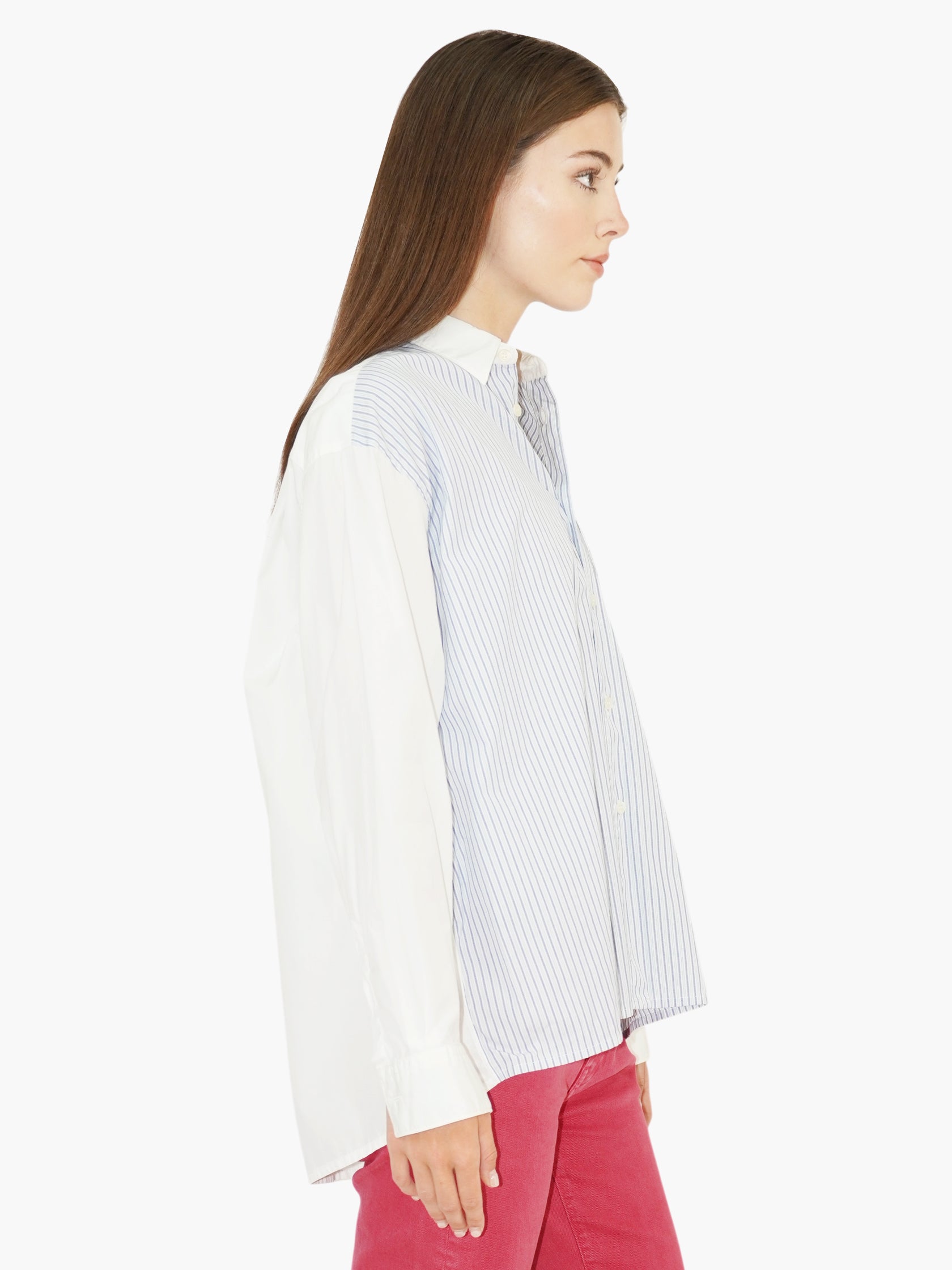 Pinstripe Button-Up Top