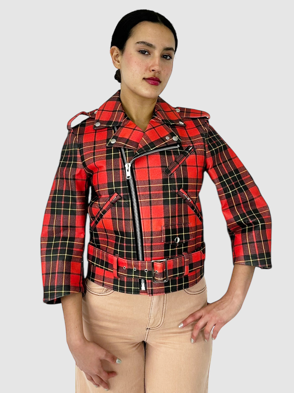 Plaid Moto Jacket
