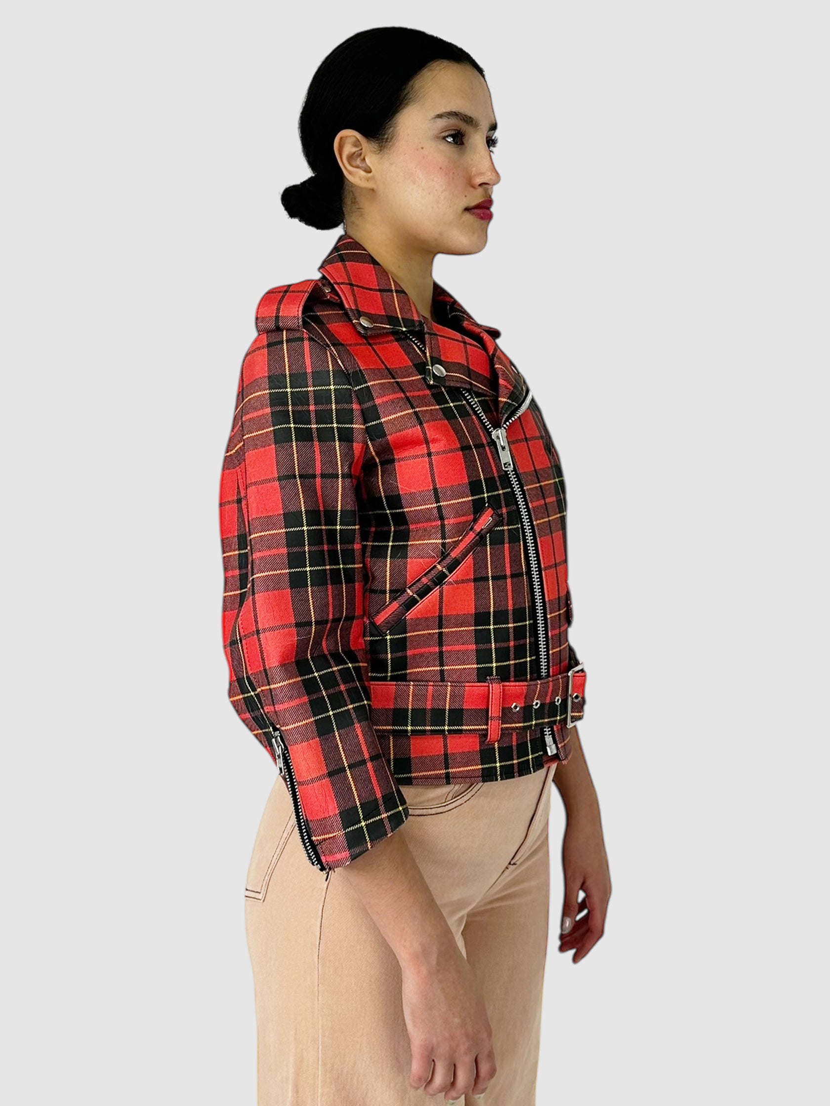 Plaid Moto Jacket