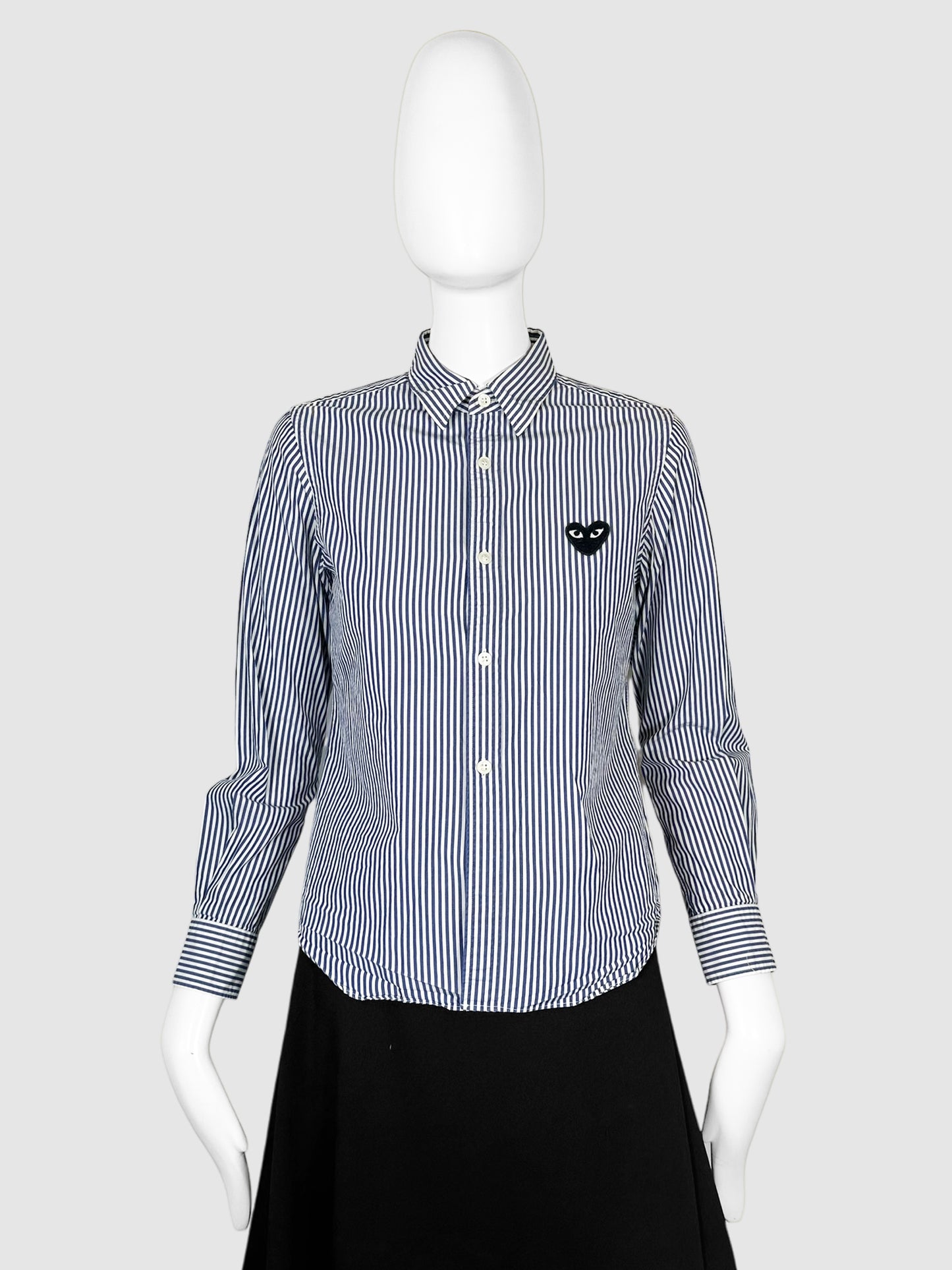 Striped Button Down Logo Top - Size S