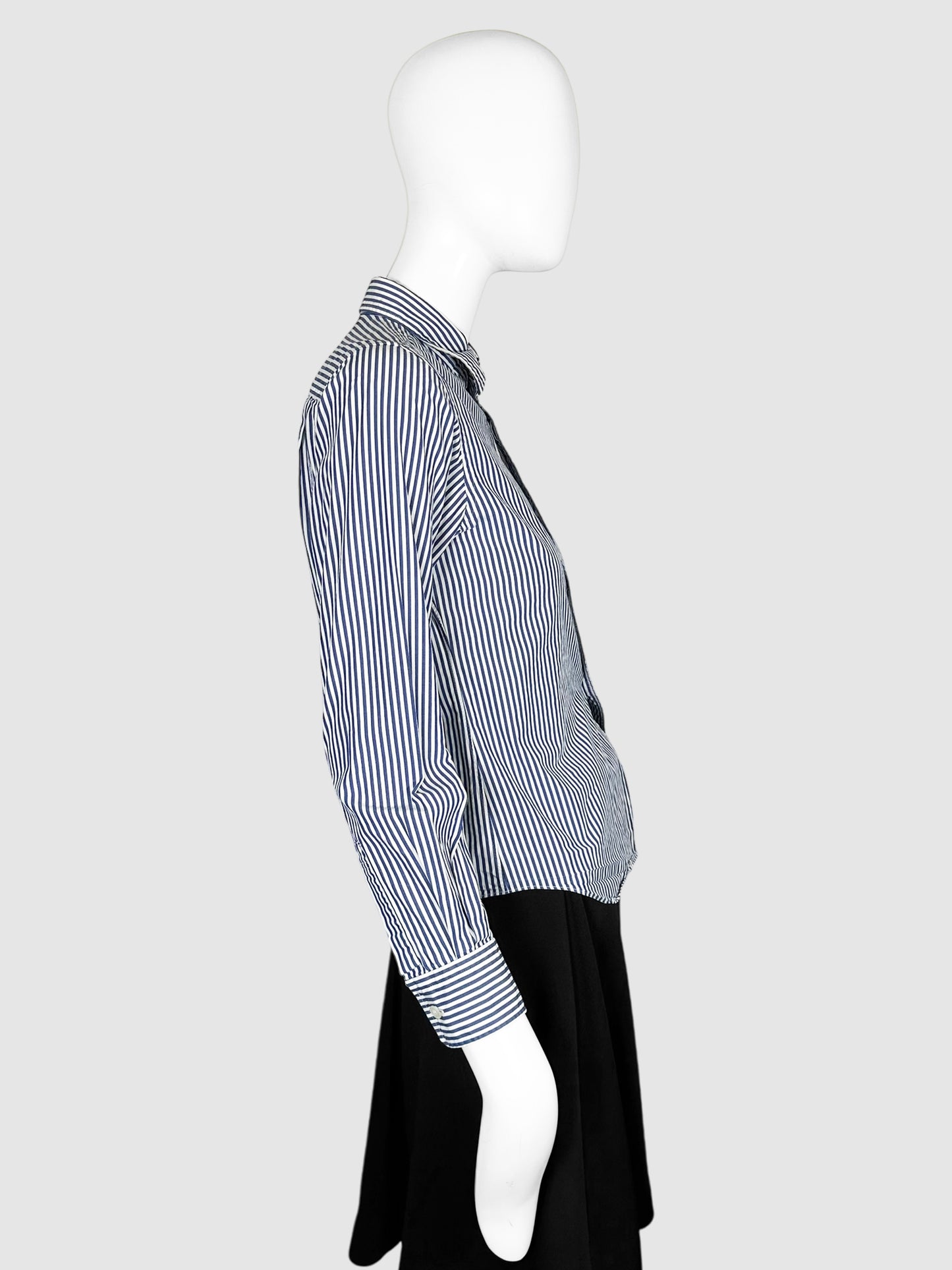 Striped Button Down Logo Top - Size S