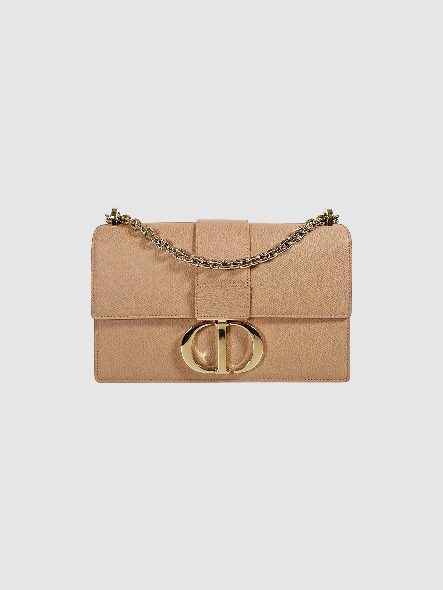 Christian Dior Beige Leather 30 Montaigne Flap Shoulder Bag Luxury Designer Resale Consignment Toronto Canada Secondhand