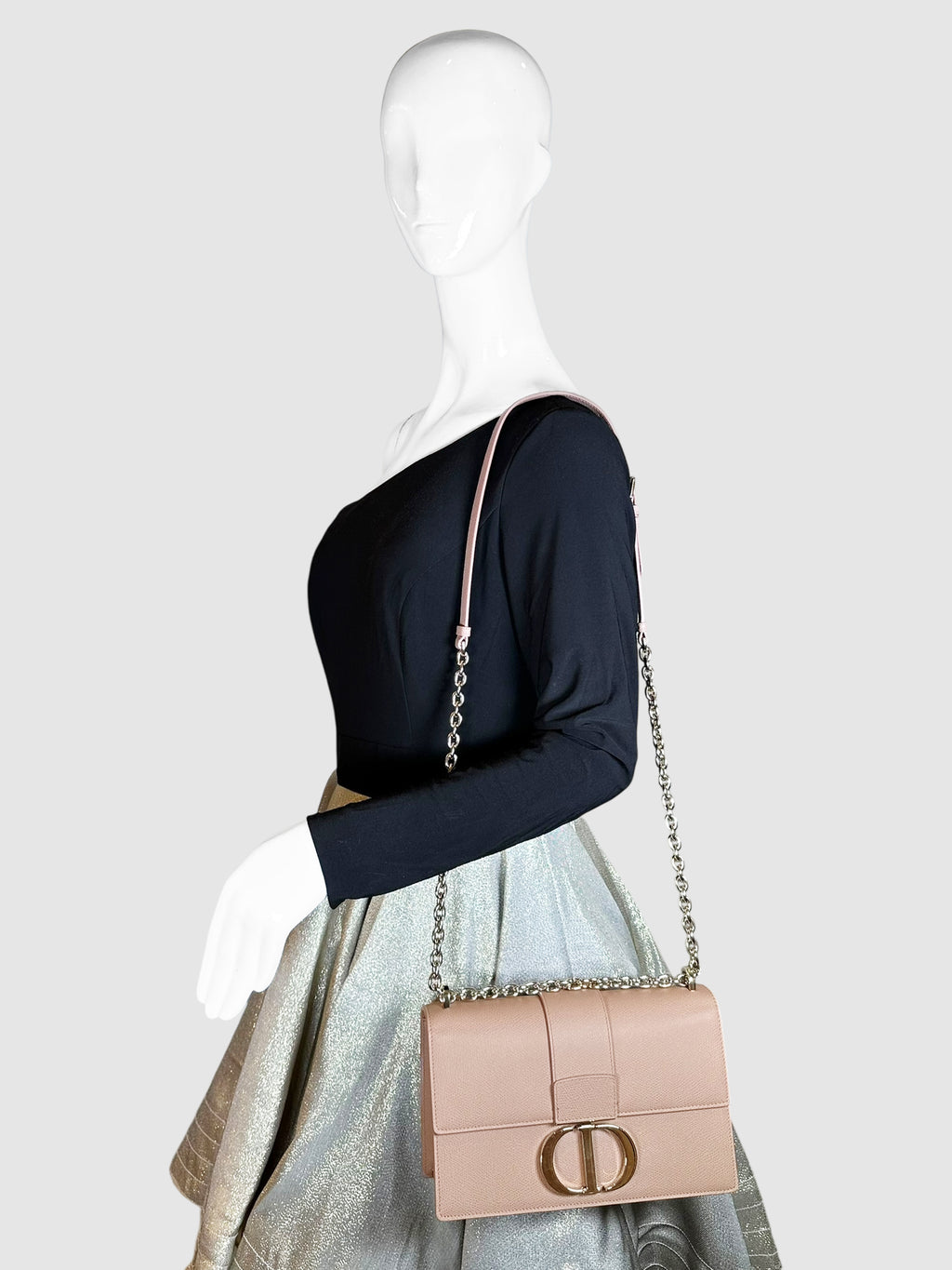 Christian Dior Beige Leather 30 Montaigne Flap Shoulder Bag Luxury Designer Resale Consignment Toronto Canada Secondhand