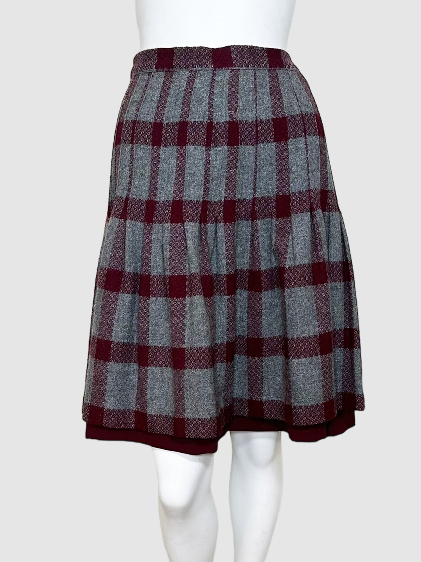 Valentino Boutique Plaid Pleated Skirt - Size 10