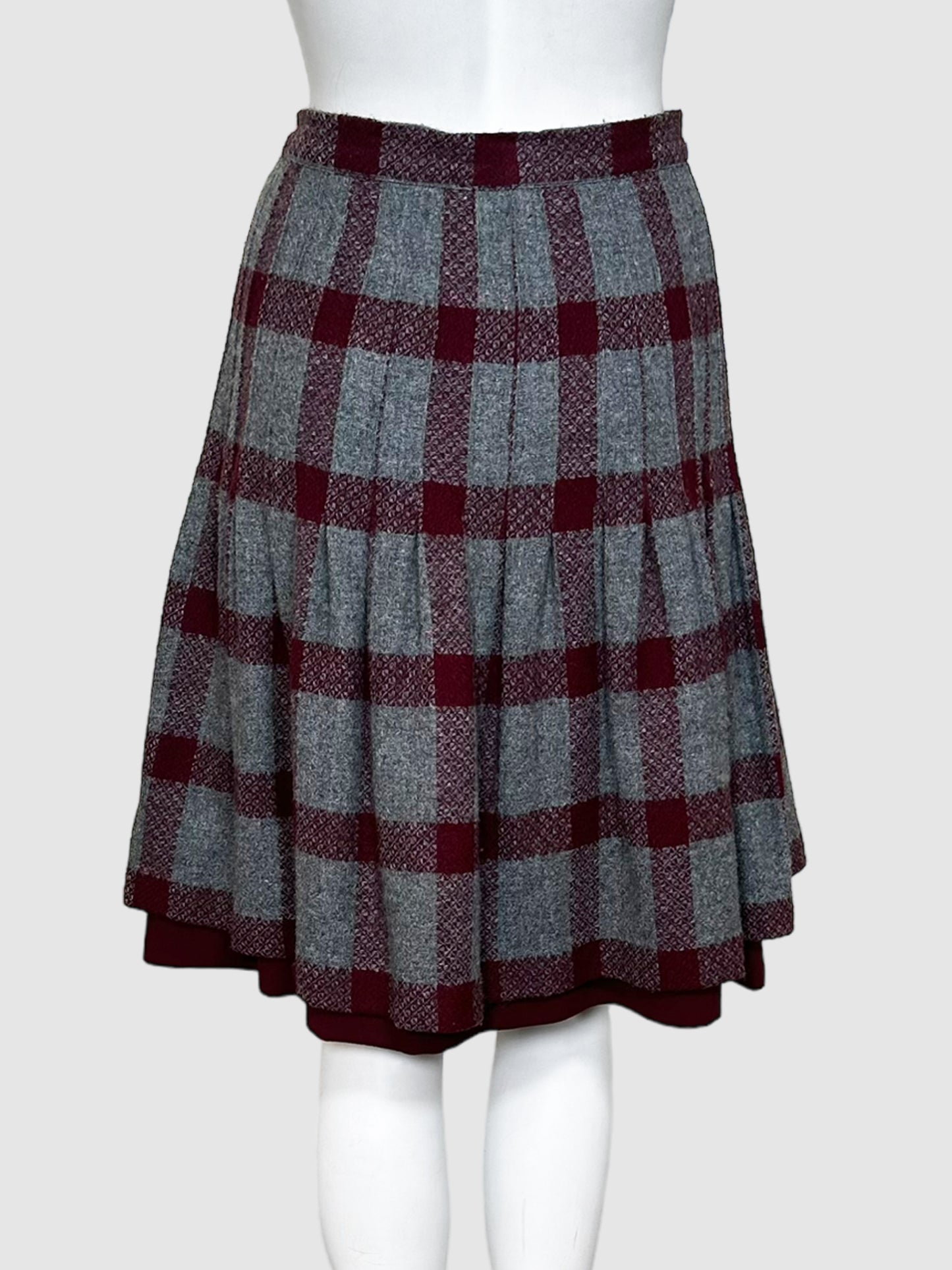 Valentino Boutique Plaid Pleated Skirt - Size 10