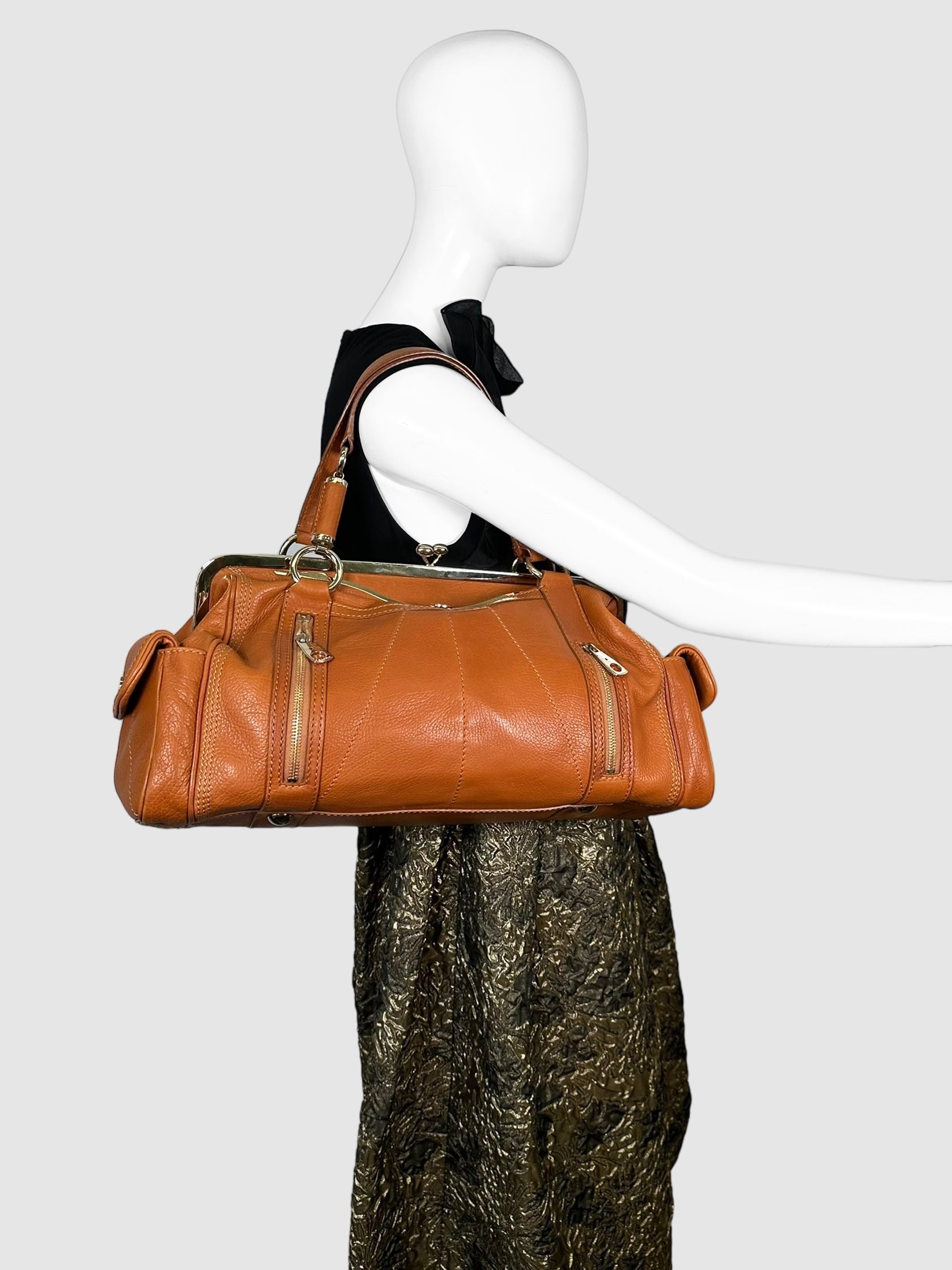 Celine Brown Clandestine Frame Handle Bag Consignment Secondhand Designer Luxury Resale Toronto Trendy