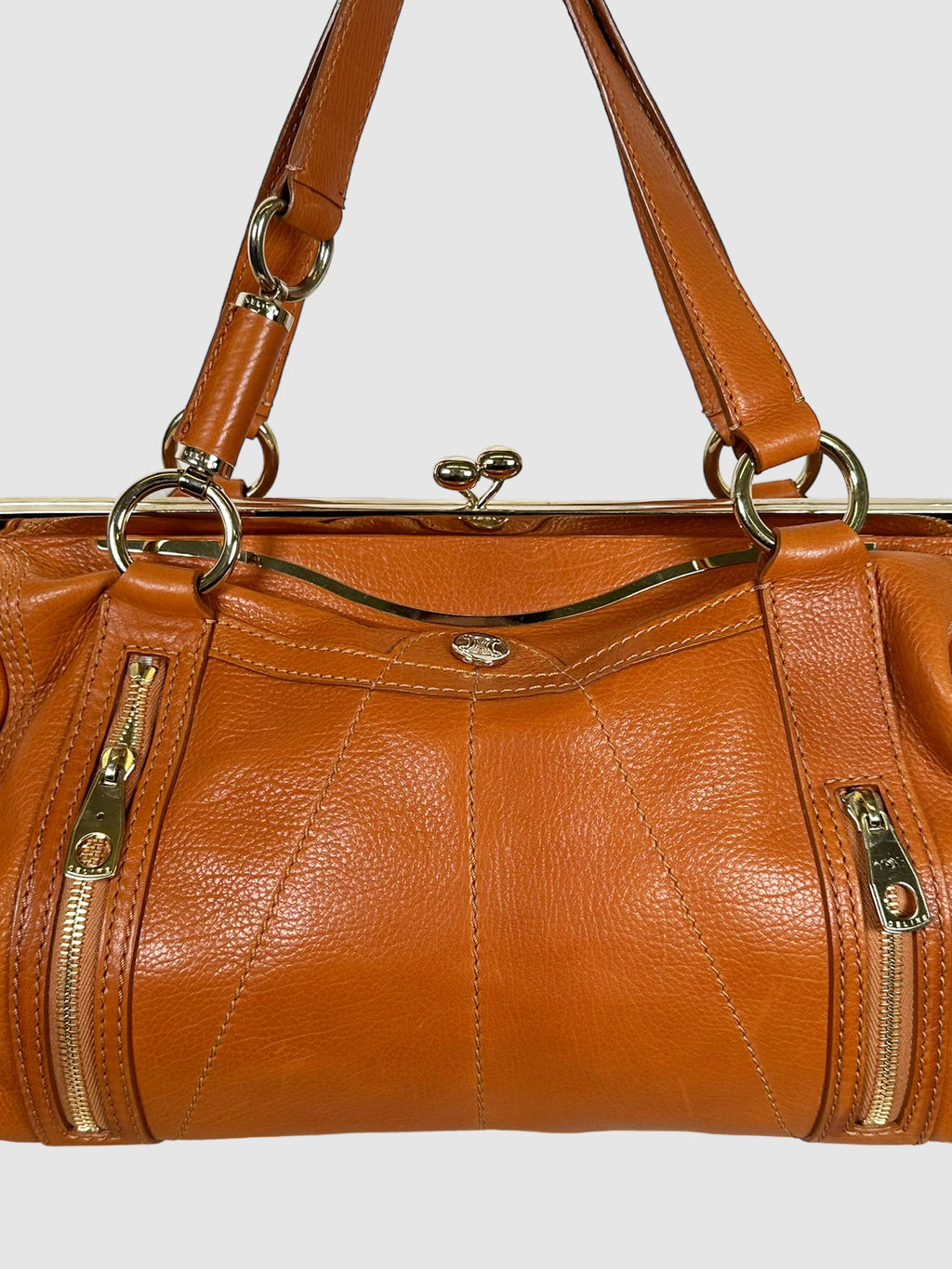 Celine Brown Clandestine Frame Handle Bag Consignment Secondhand Designer Luxury Resale Toronto Trendy