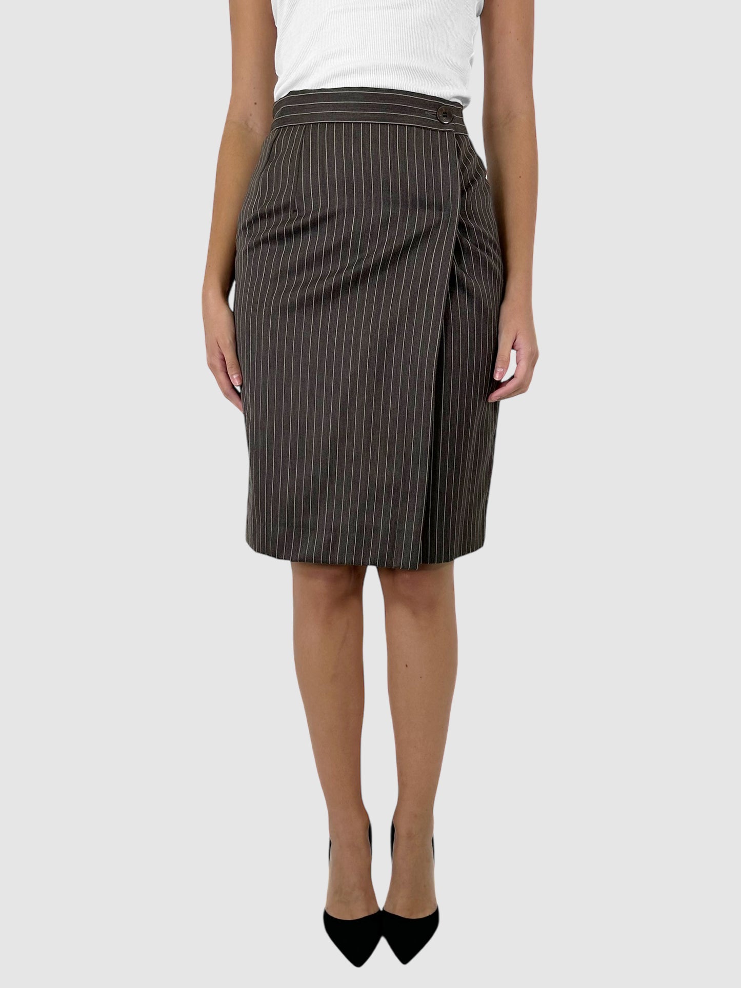 Pinstriped Wool Two-Piece Set - Size 42