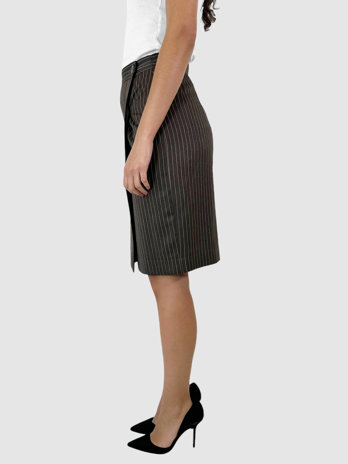 Pinstriped Wool Two-Piece Set - Size 42