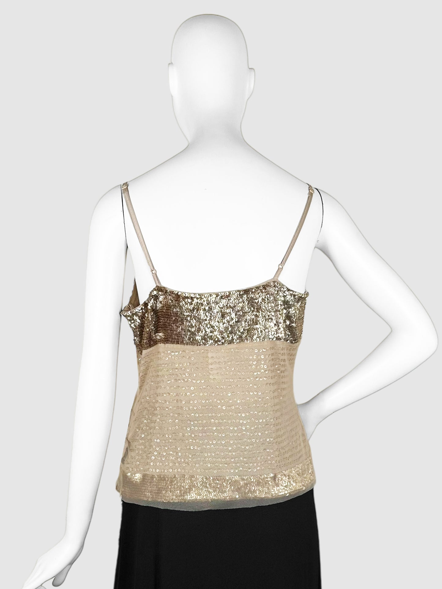 Sequinned Mesh Sleeveless Top - Size 8