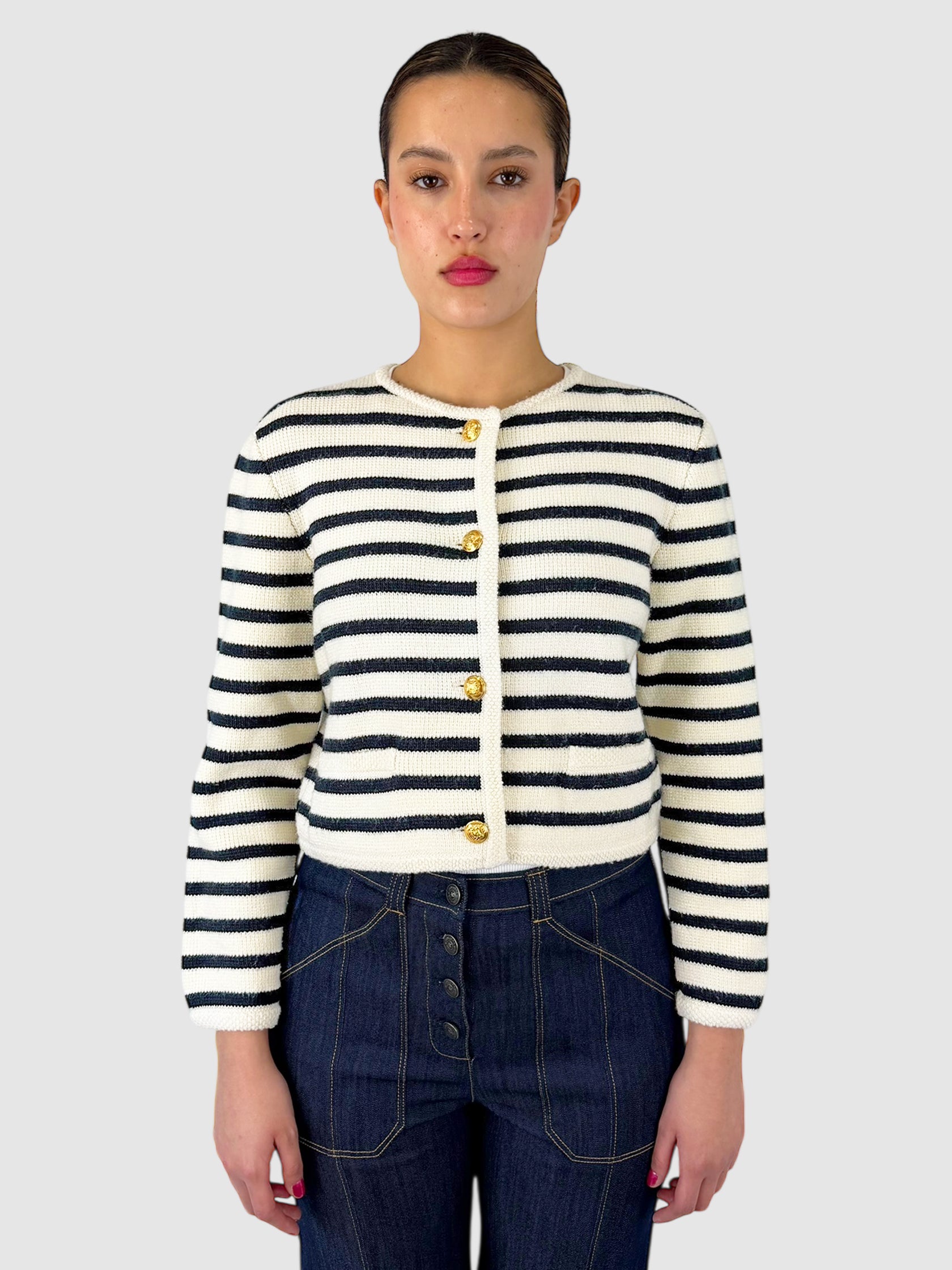 Wool Striped Cardigan
