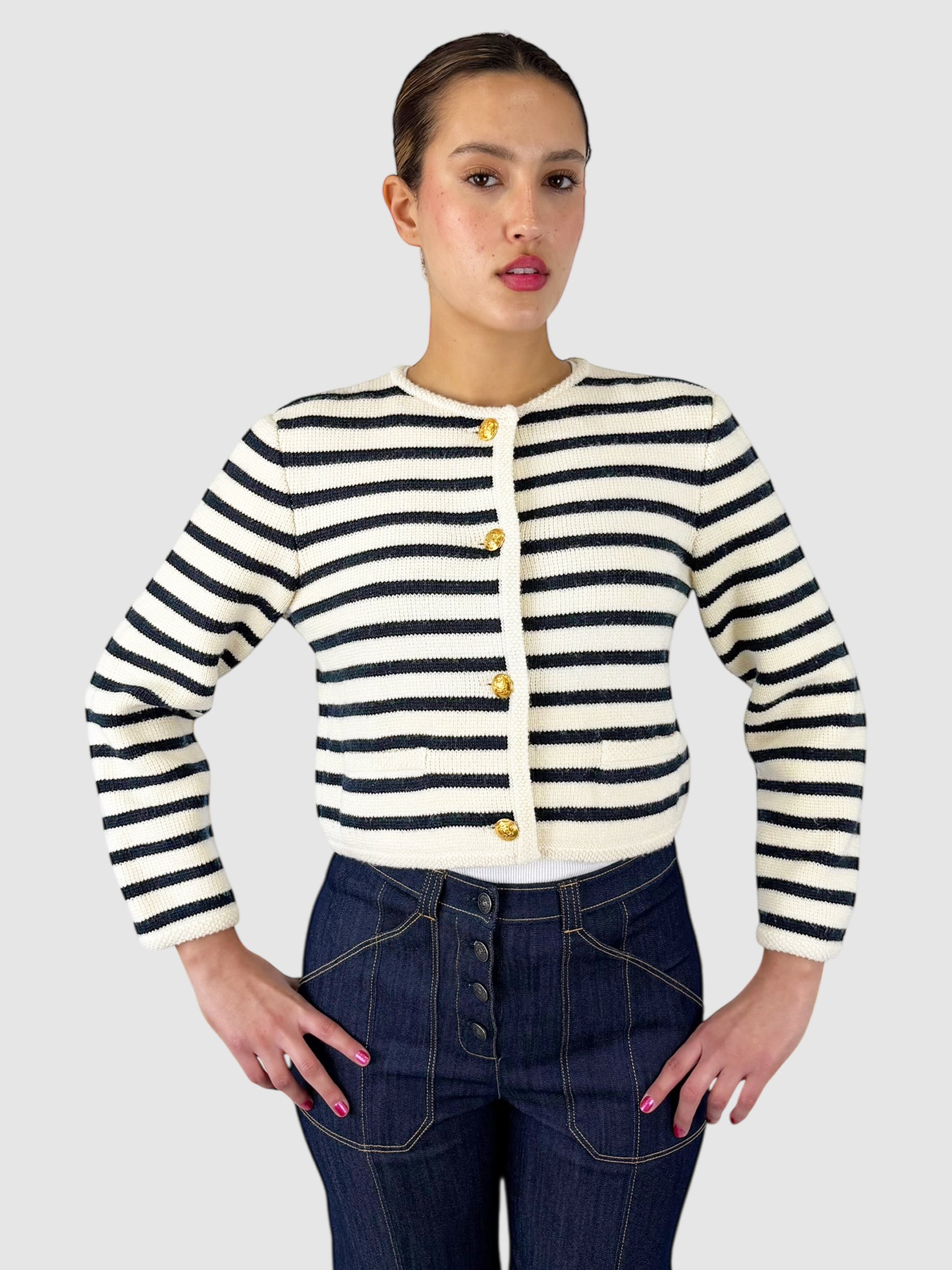 Wool Striped Cardigan