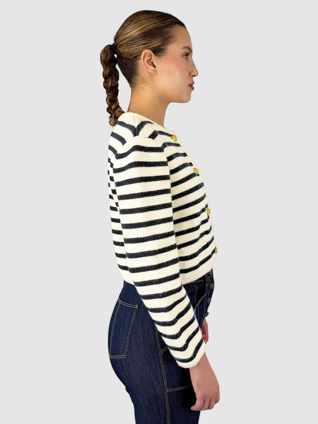 Wool Striped Cardigan