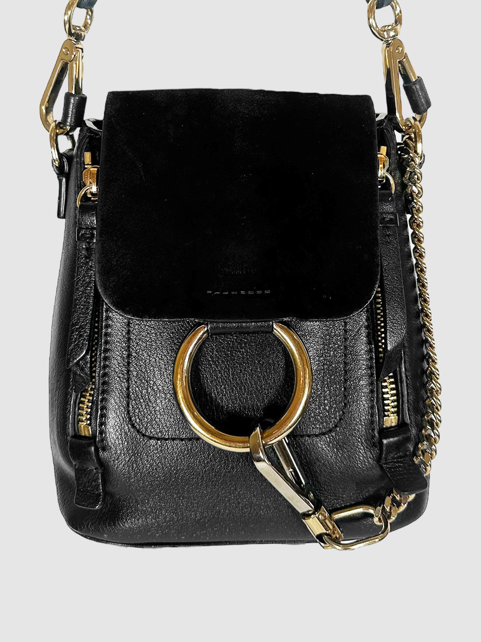 chloe faye mini backpack black Chloé Mini Faye Backpack and Shoulder Bag
