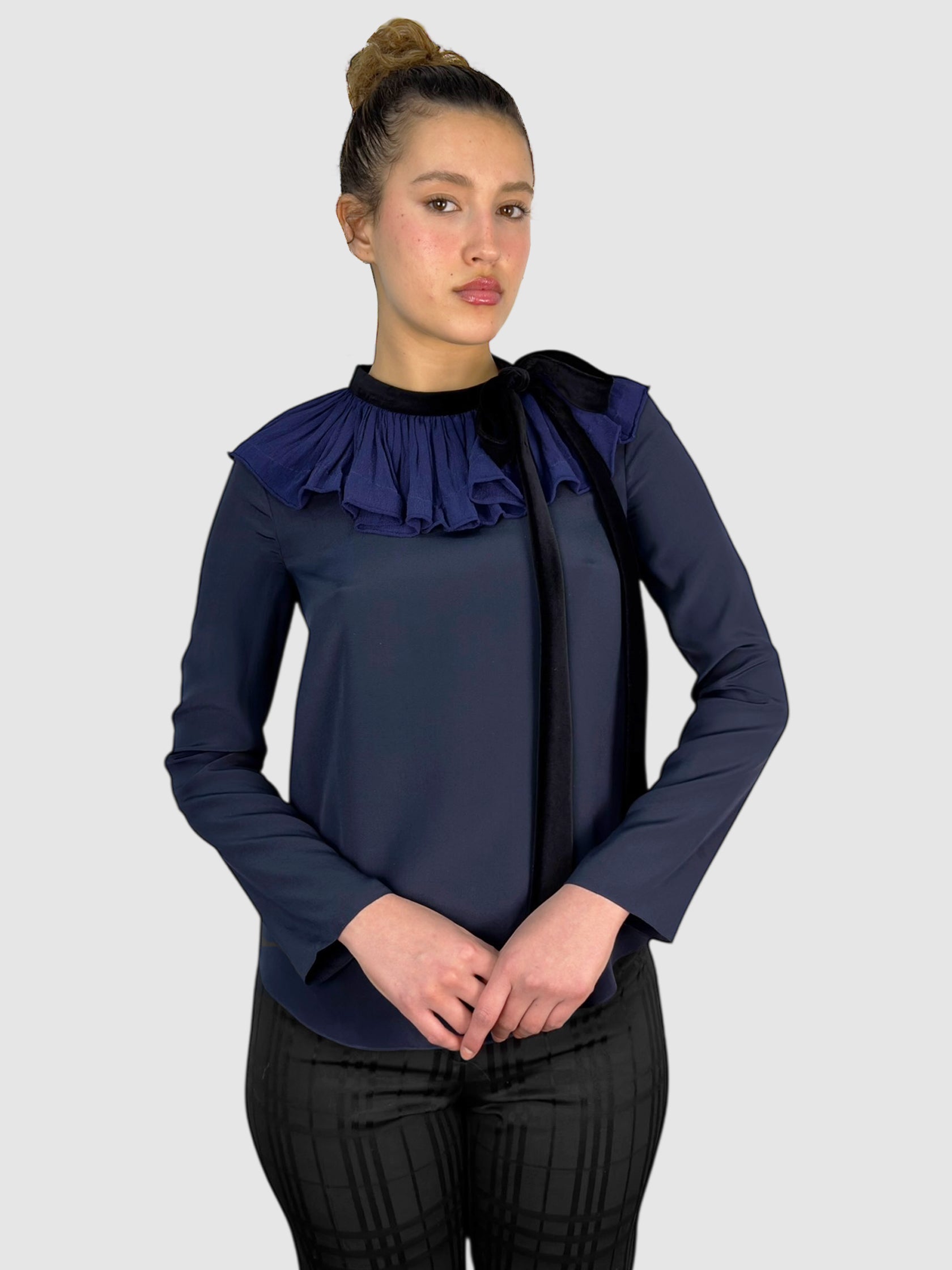 Silk Ruffled Top