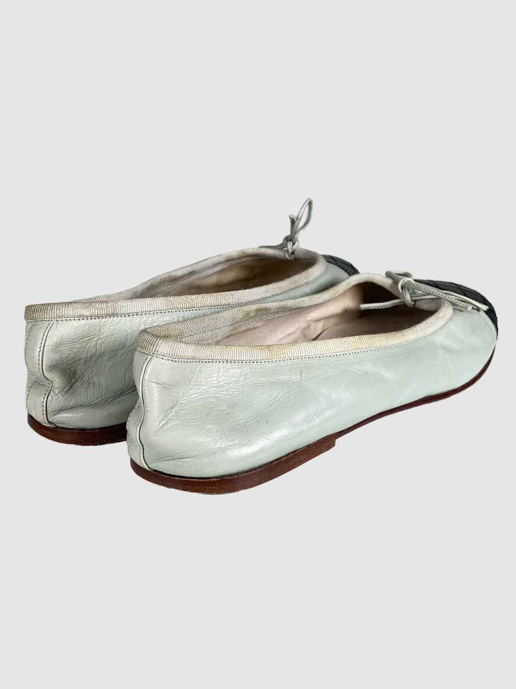 Interlocking CC Leather Ballerina Flats - Size 35.5