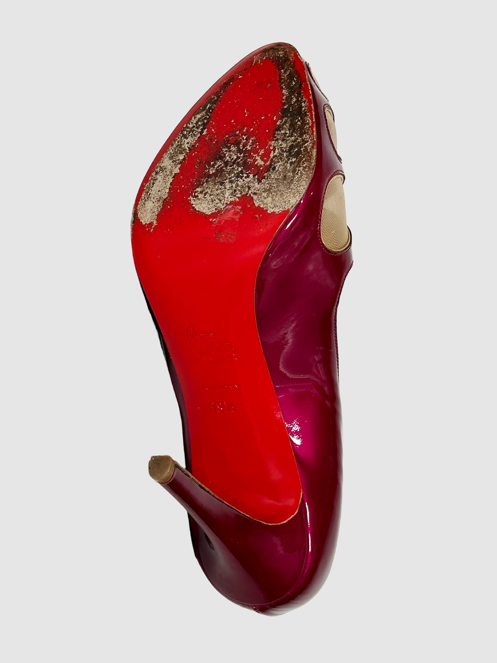 Patent Leather Mesh Pumps - Size 38.5