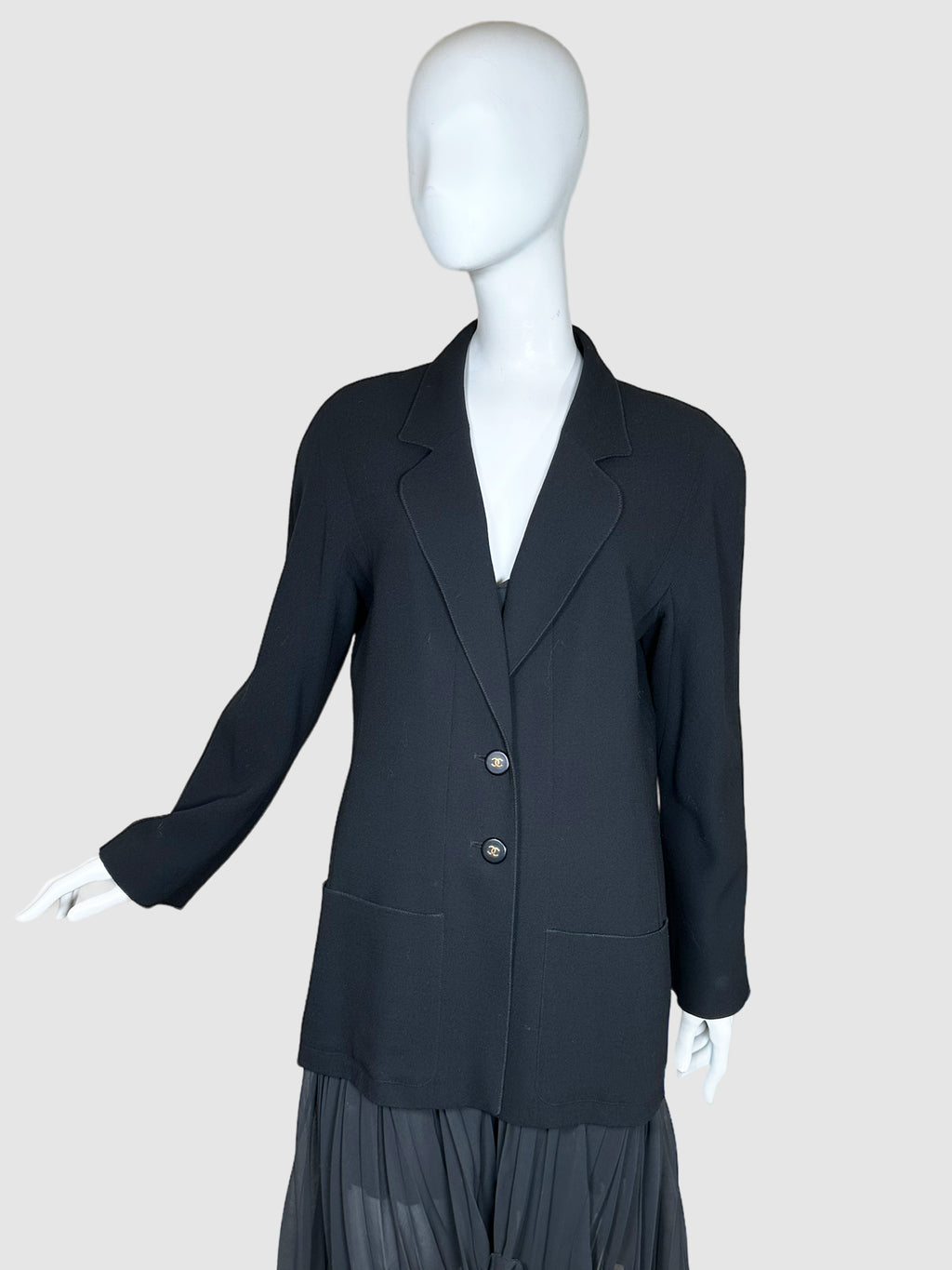 Single-Breasted Wool Blazer - Size 48